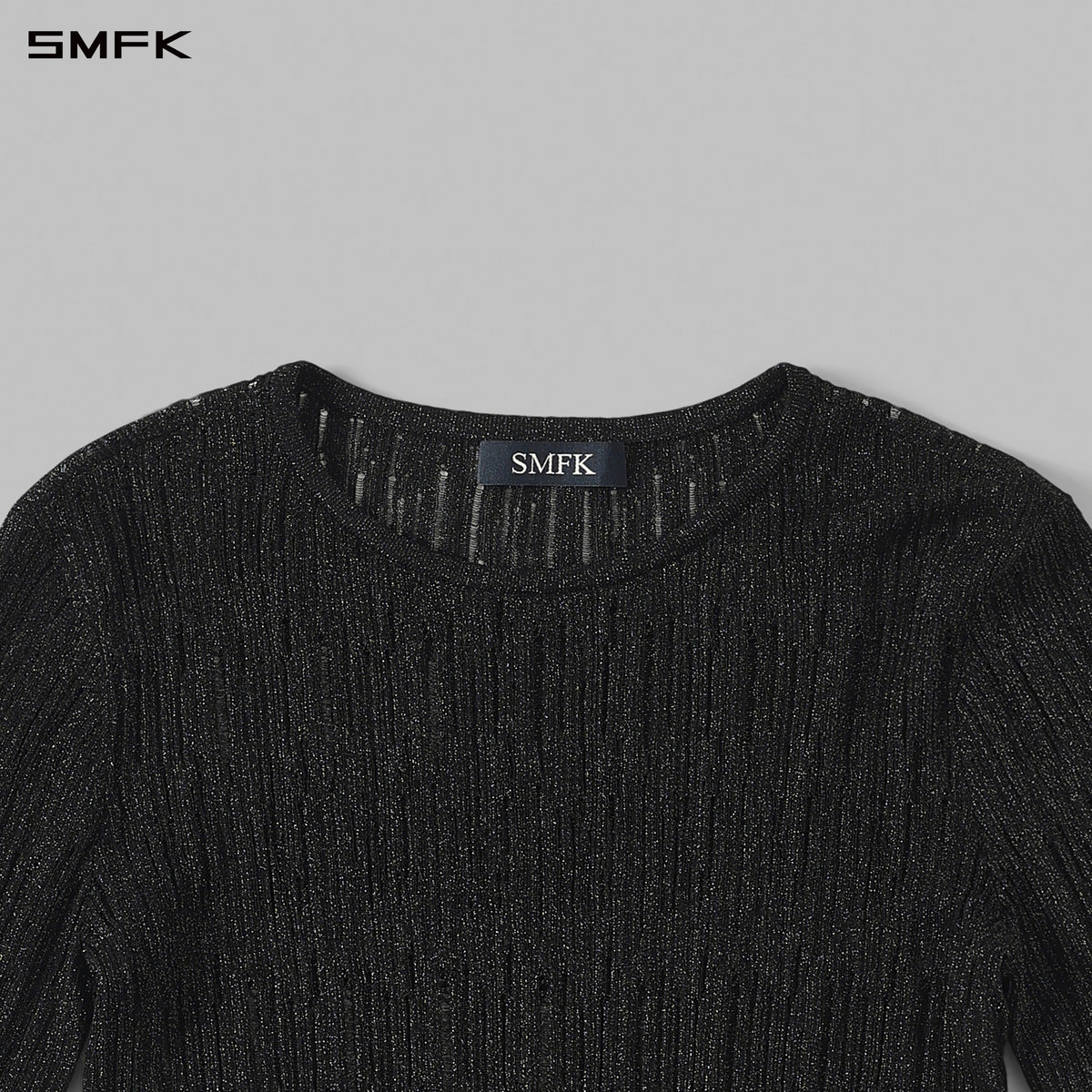 MYTH SIREN AURORA EVENING STYLIST SLIM KNIT SHIRT/METALLIC YARN AURORA BLACK