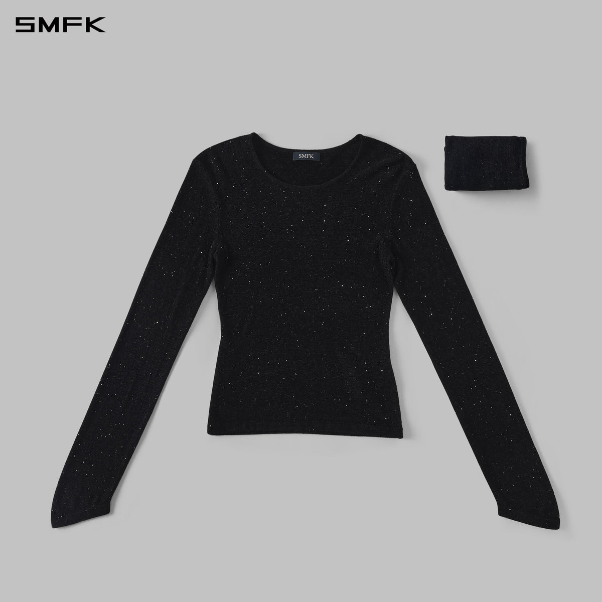 MYTH SIREN GALAXY STYLIST SLIM KNIT PULLOVER/STARRY VELVET GALAXY BLACK