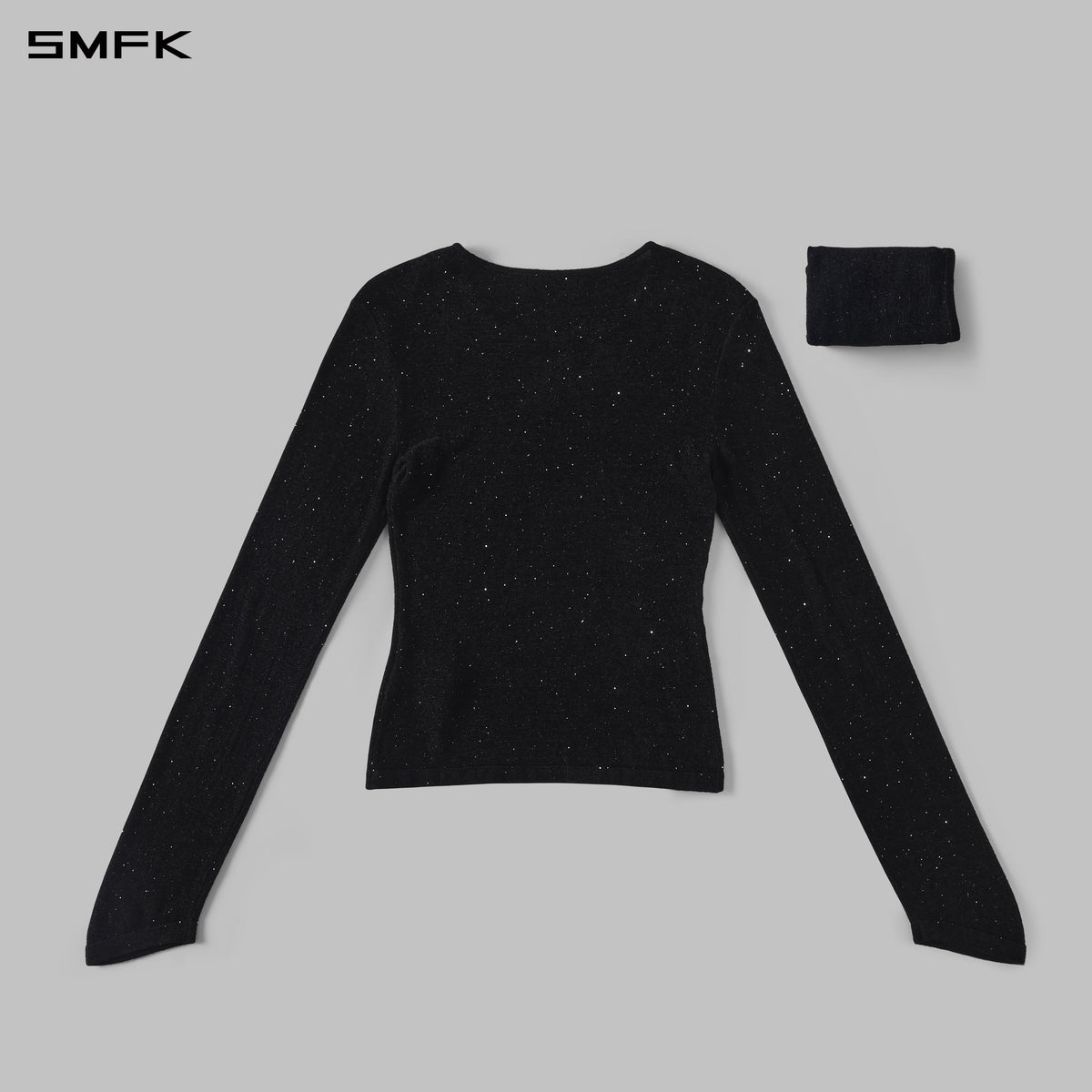 MYTH SIREN GALAXY STYLIST SLIM KNIT PULLOVER/STARRY VELVET GALAXY BLACK