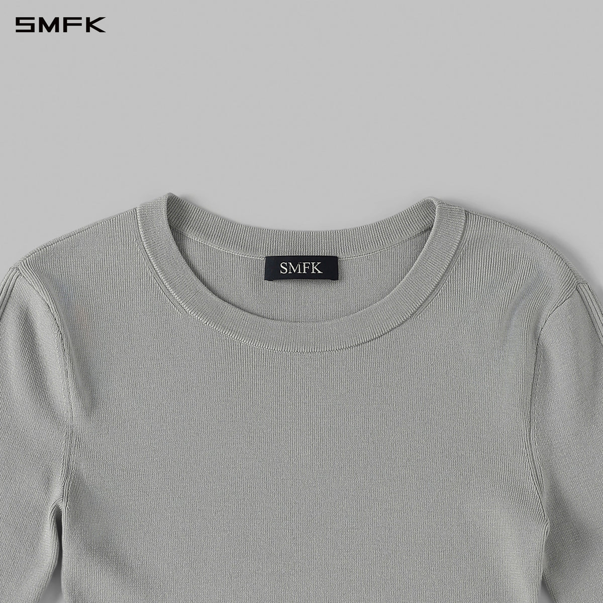 MYTH SIREN AURORA EVENING STYLIST SLIM KNIT SHIRT/LENZING TENCEL+SILK+COTTON GLACIER GREY