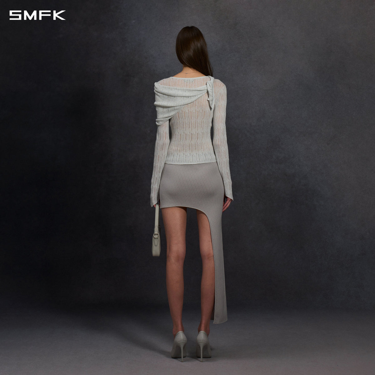 MYTH SIREN AURORA EVENING STYLIST SLIM KNIT SHIRT/METALLIC YARN AURORA SLIVER