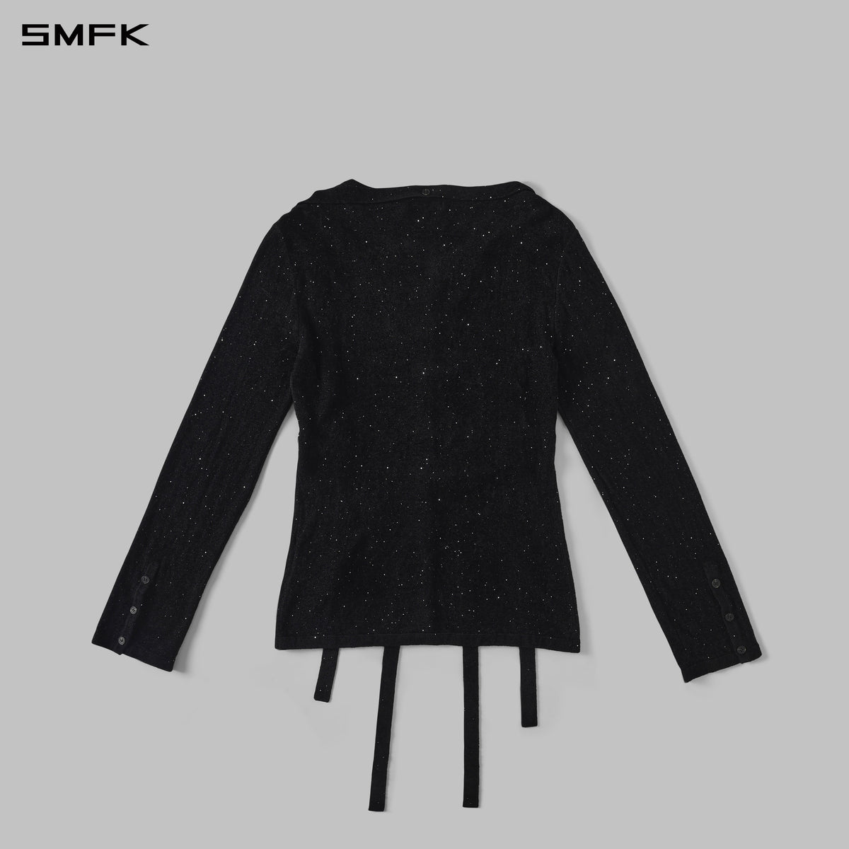 MYTH AEOLUS EVENING ROBE CREW NECK KNIT TOP/STARRY VELVET GALAXY BLACK