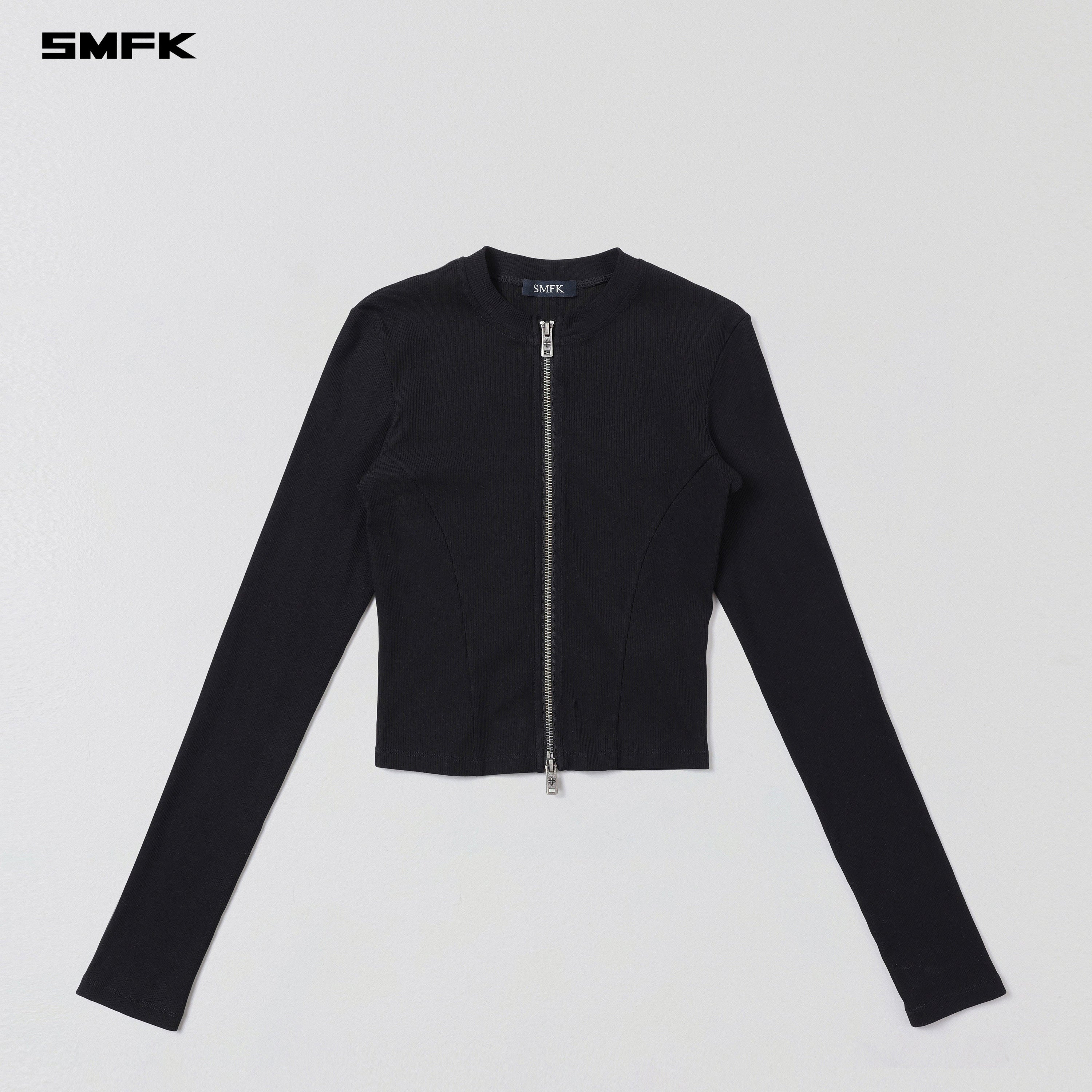 VINTAGE NOMADIC SILK ZIP PULLOVER/SILK COTTON WILD BLACK
