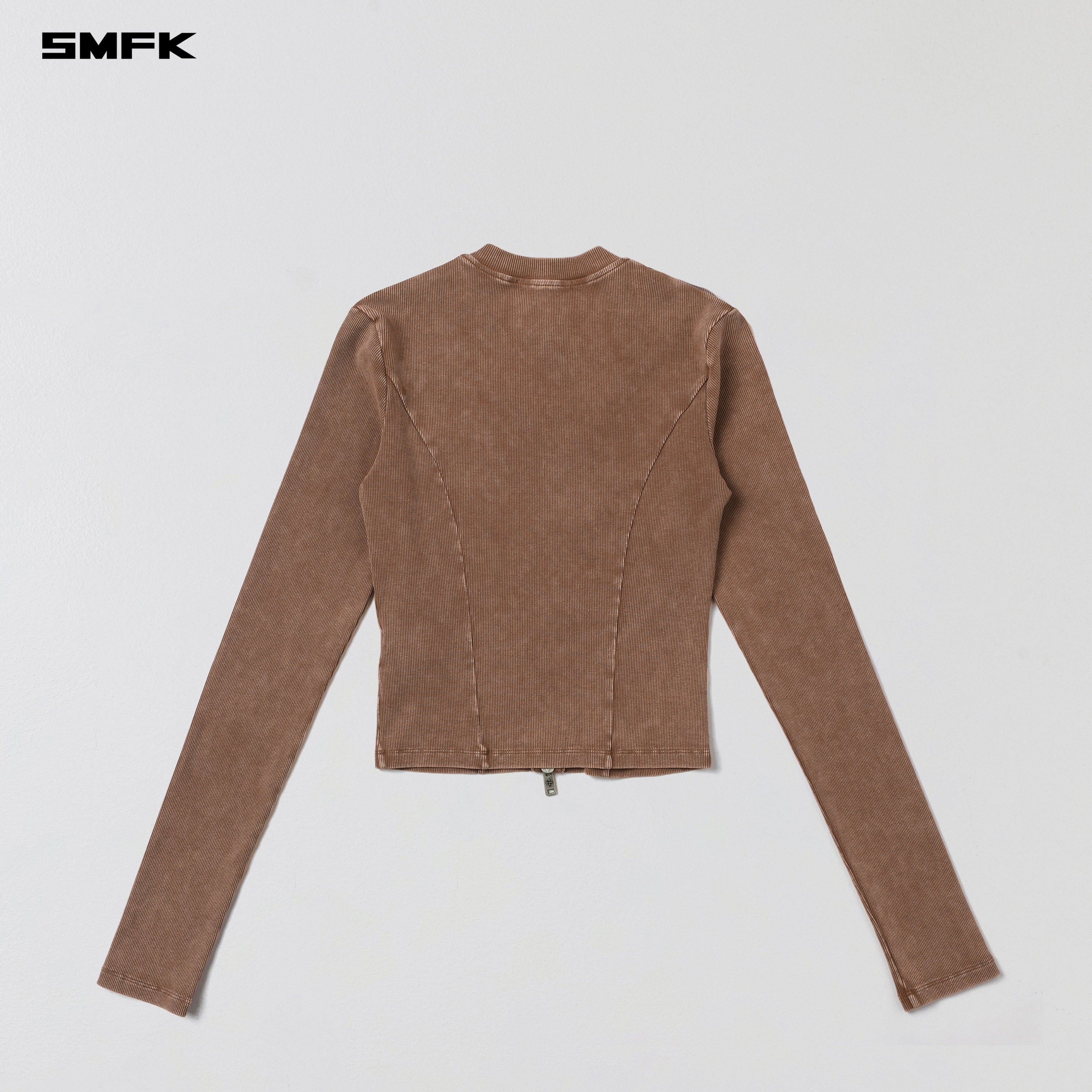 VINTAGE NOMADIC SILK ZIP PULLOVER/SILK COTTON VANISH BROWN
