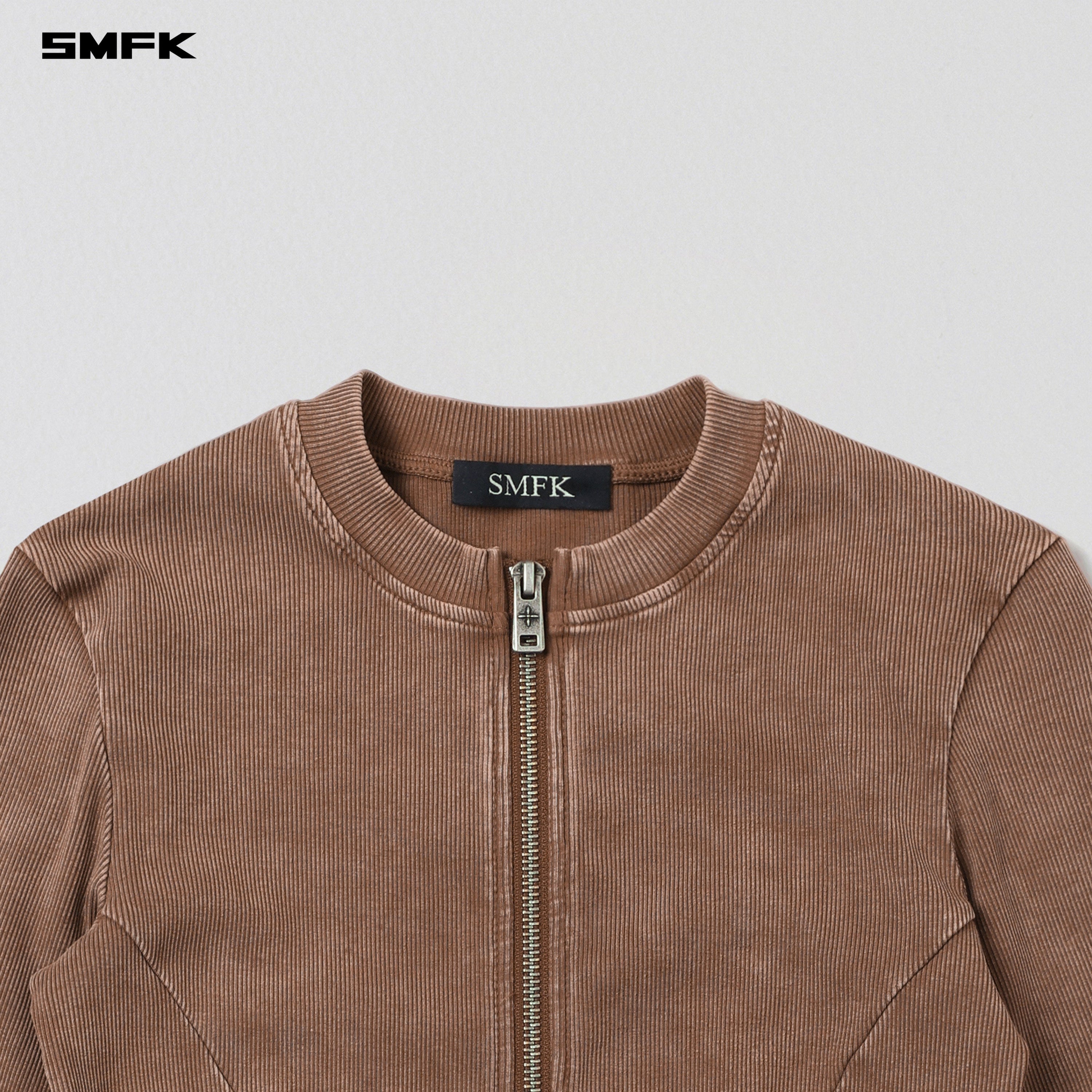 VINTAGE NOMADIC SILK ZIP PULLOVER/SILK COTTON VANISH BROWN
