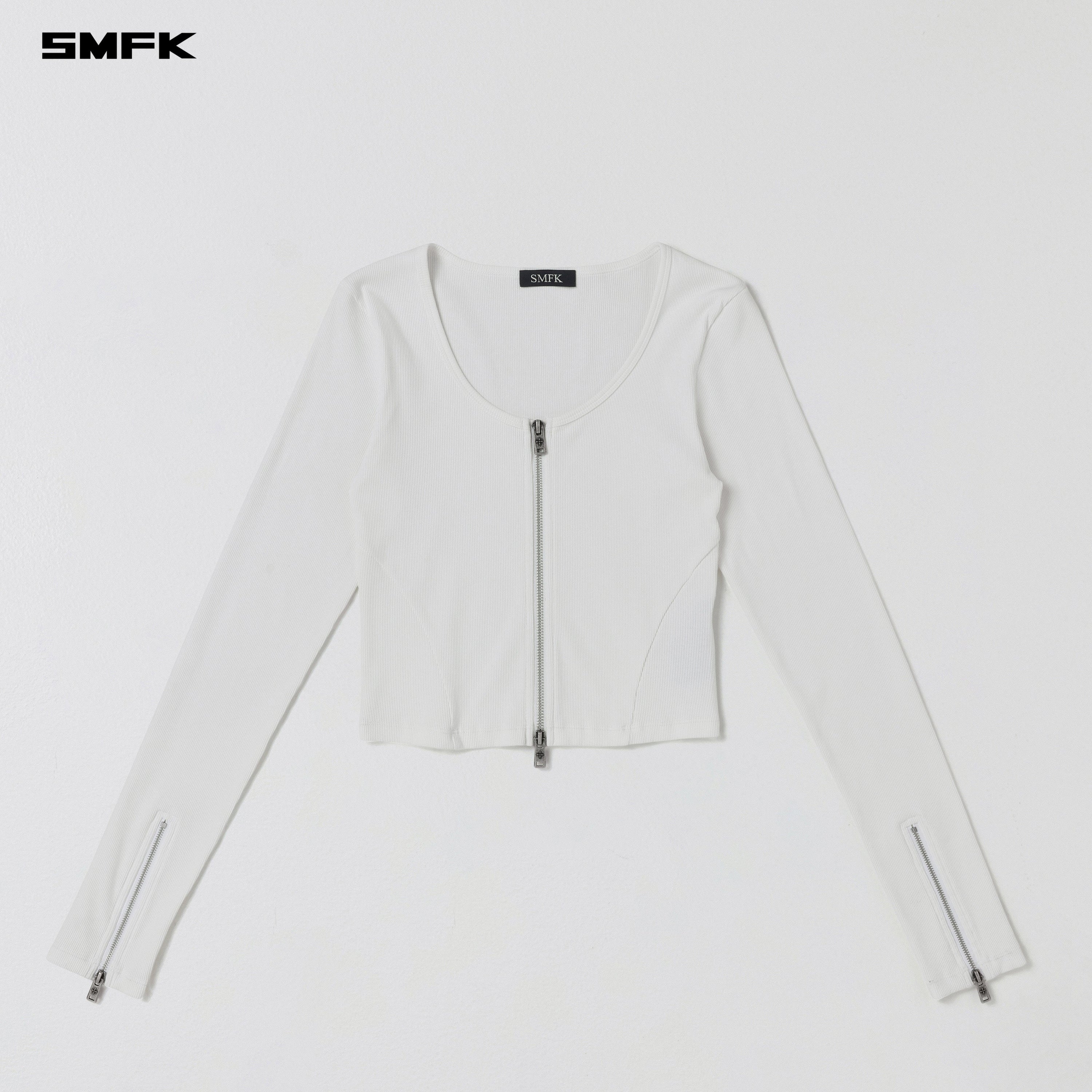 VINTAGE NOMADIC SLIM ZIP PULLOVER/LONG-STAPLE COTTON CLOUD WHITE