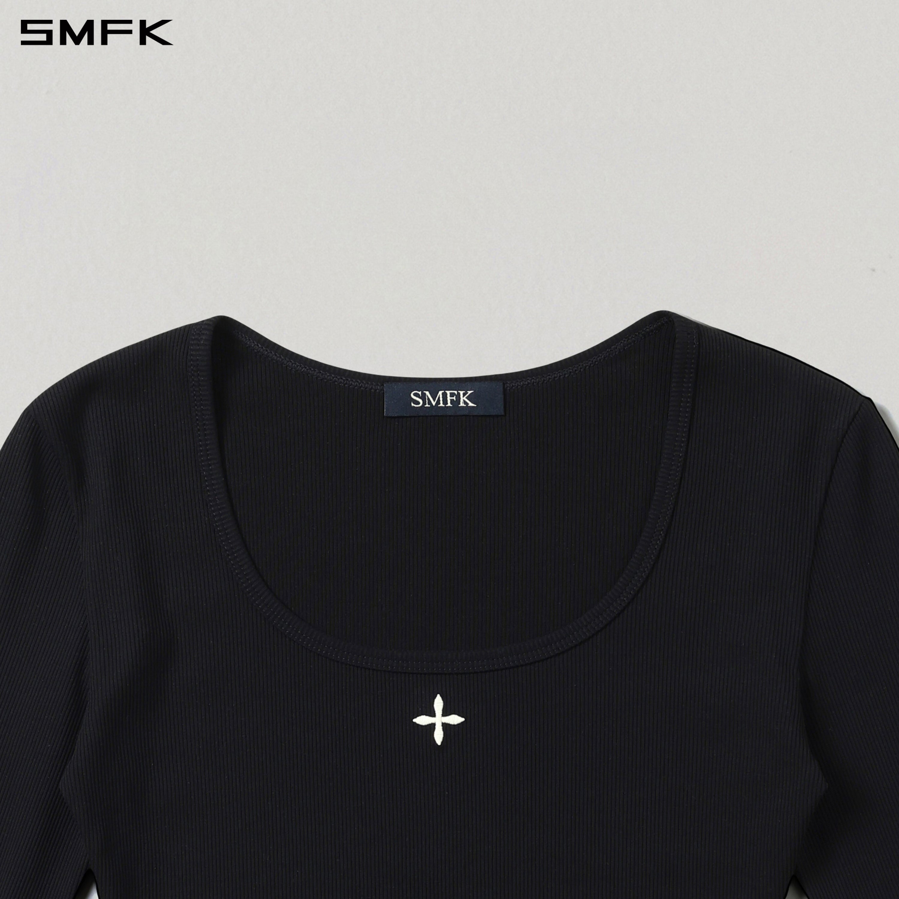 VINTAGE NOMADIC SILK ASYMMETRY PULLOVER/SILK+COTTON WILD BLACK