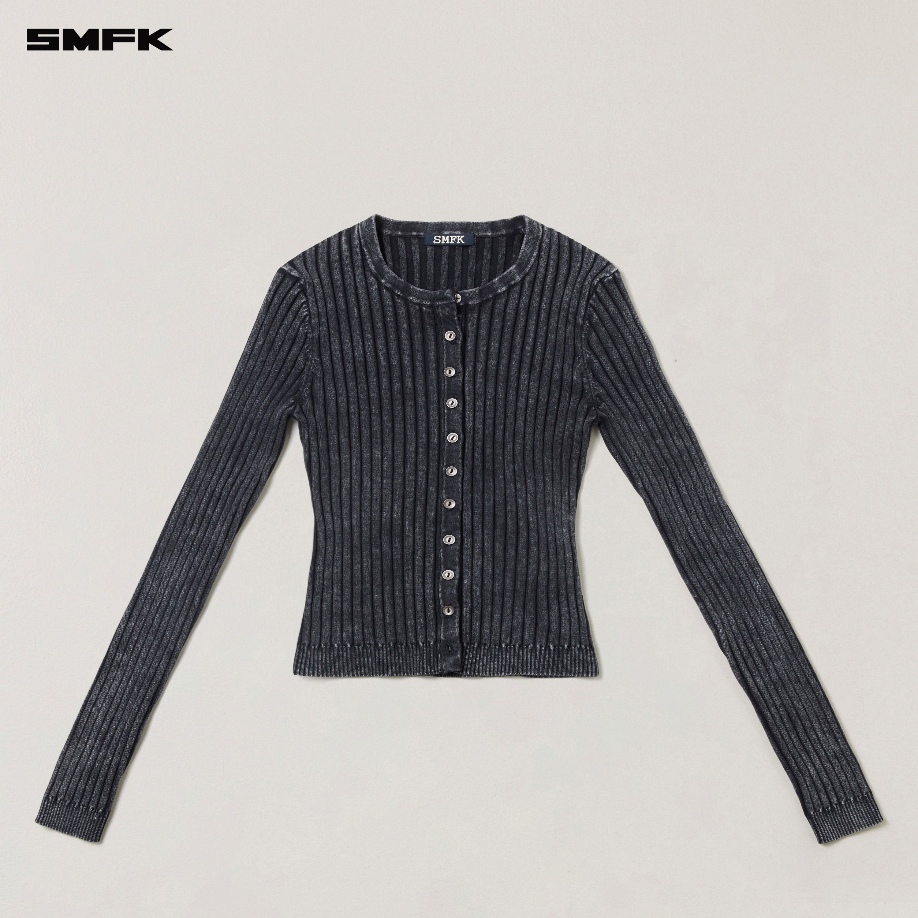 VINTAGE-SAVAGE KNIT CARDIGAN/STONE WASH VANISH BLACK