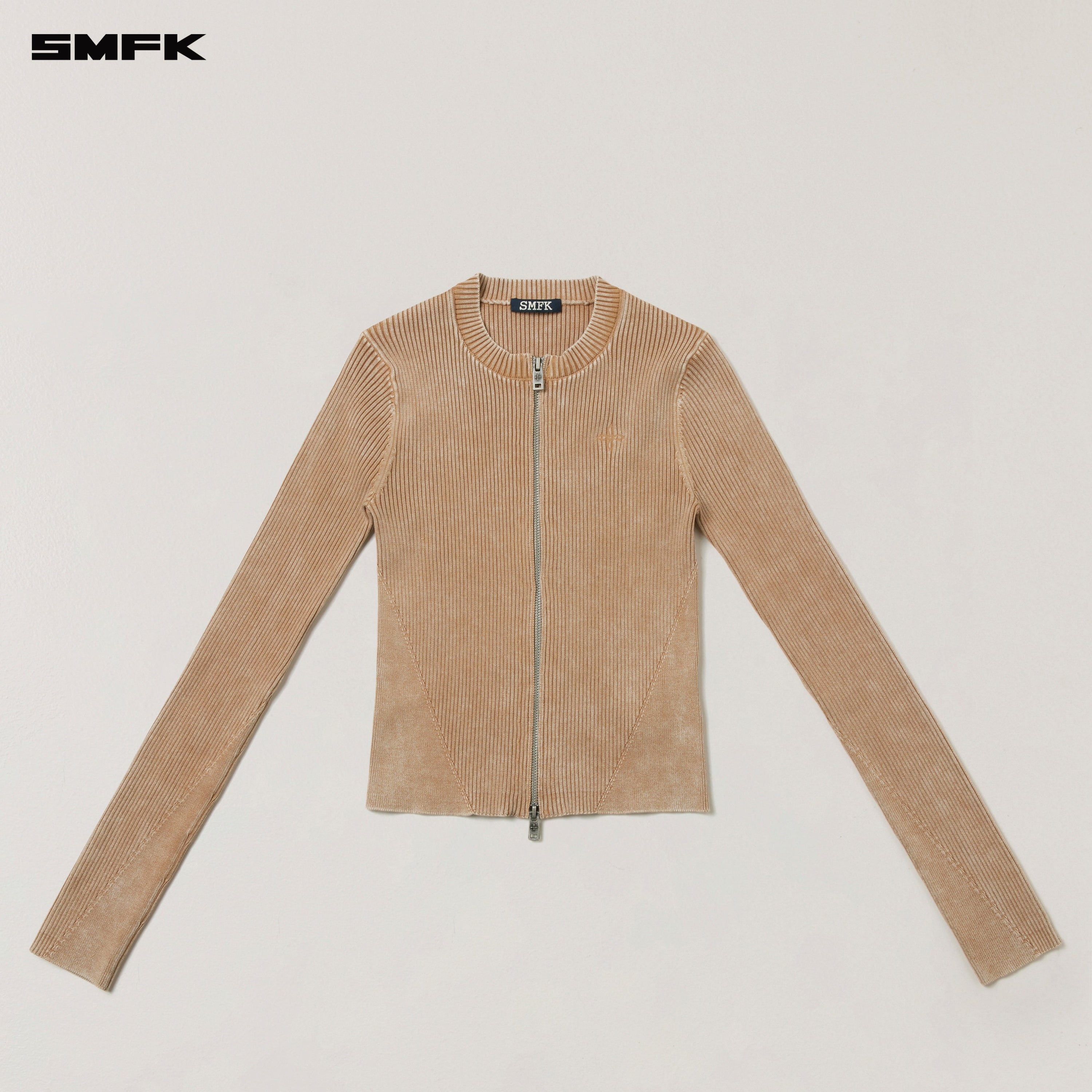 VINTAGE-SAVAGE ZIP KNIT CARDIGAN/STONE WASH VANISH SAND