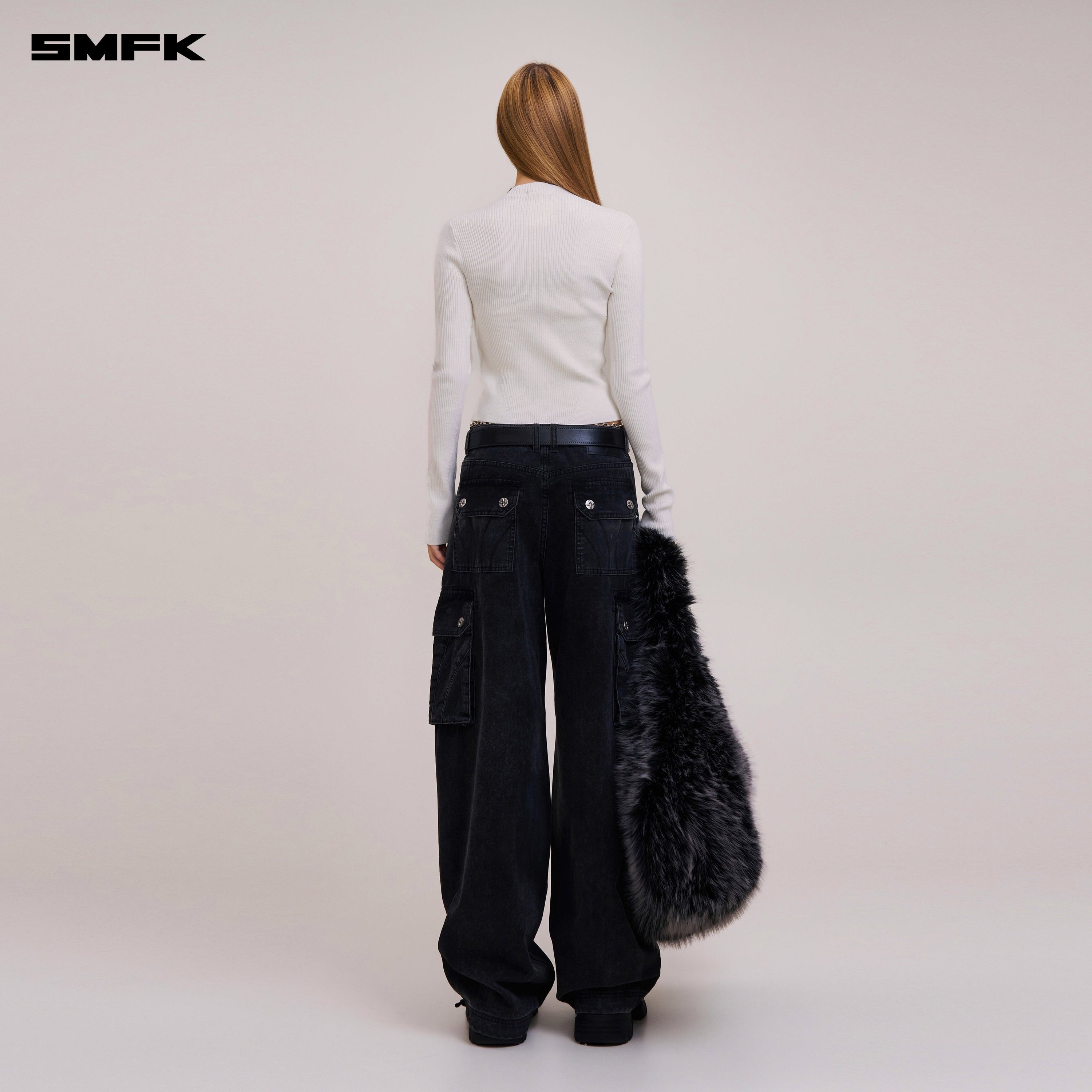 VINTAGE-SAVAGE ZIP KNIT CARDIGAN/STONE WASH VANISH WHITE