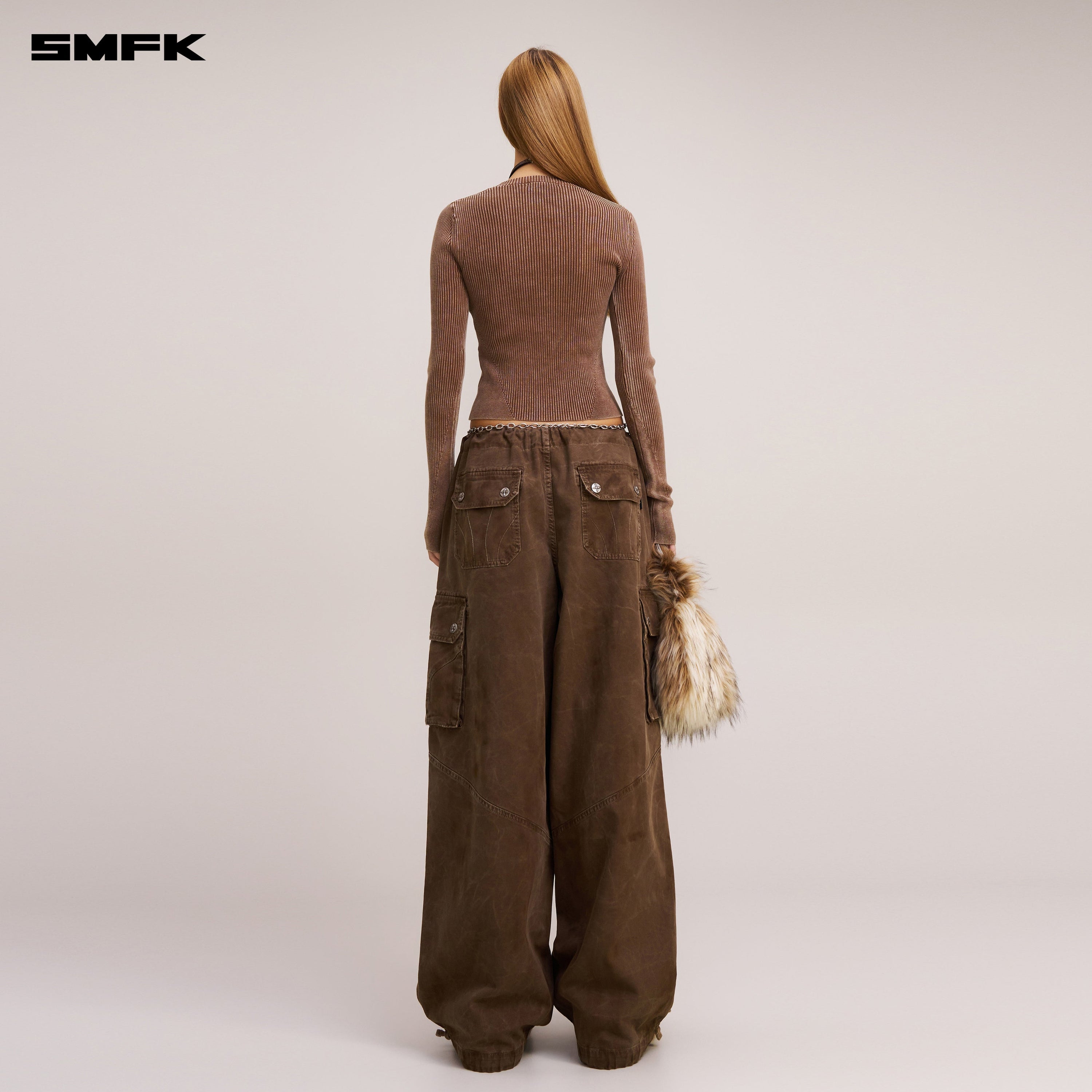 VINTAGE-SAVAGE KNIT PULLOVER/STONE WASH VANISH BROWN