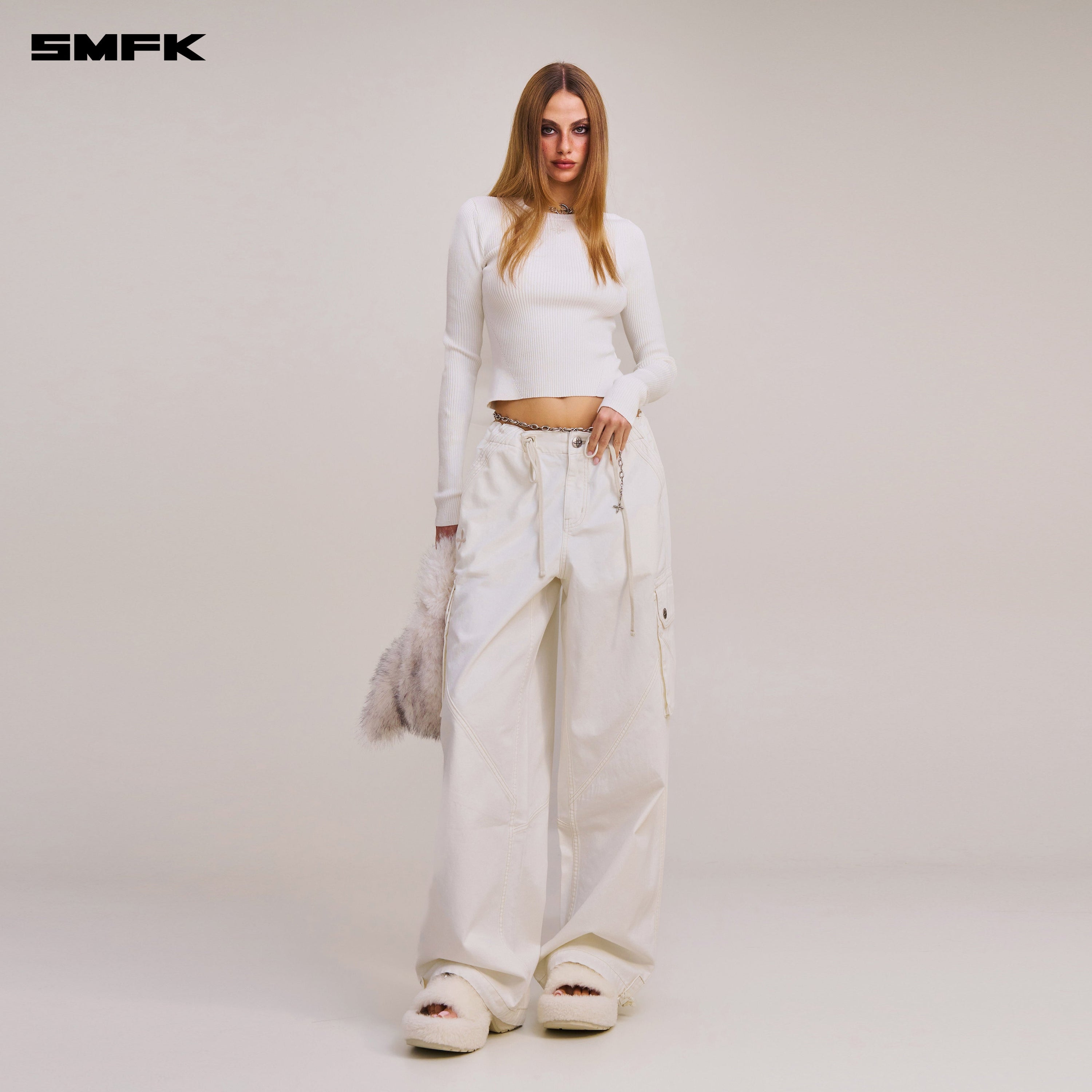 VINTAGE-SAVAGE KNIT PULLOVER/STONE WASH VANISH WHITE