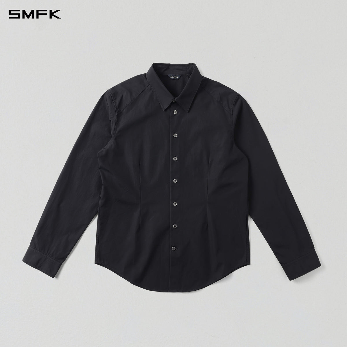 PERMANENT SLIM FORMAL SHIRT/COMBED COTTON/U MIDNIGHT BLACK