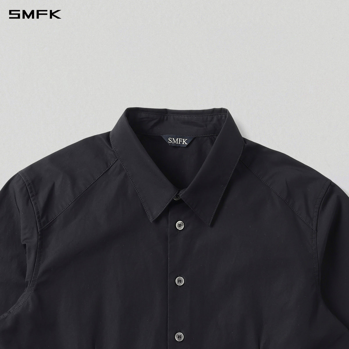 PERMANENT SLIM FORMAL SHIRT/COMBED COTTON/U MIDNIGHT BLACK
