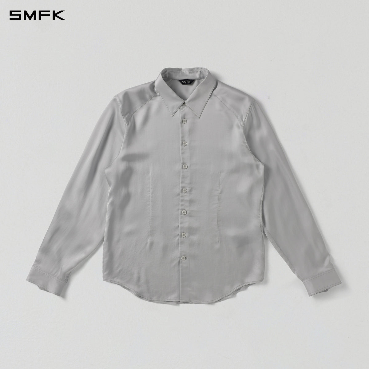 PERMANENT SLIM VACATION SHIRT/VISCOSE+MODAL+ACETATE+SILK/U SILVER GREY