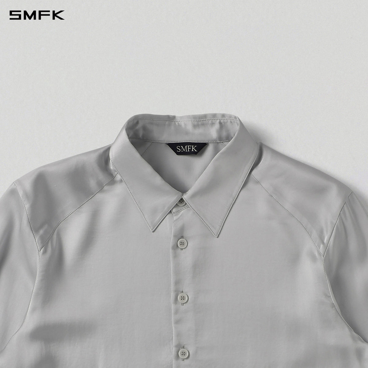 PERMANENT SLIM VACATION SHIRT/VISCOSE+MODAL+ACETATE+SILK/U SILVER GREY