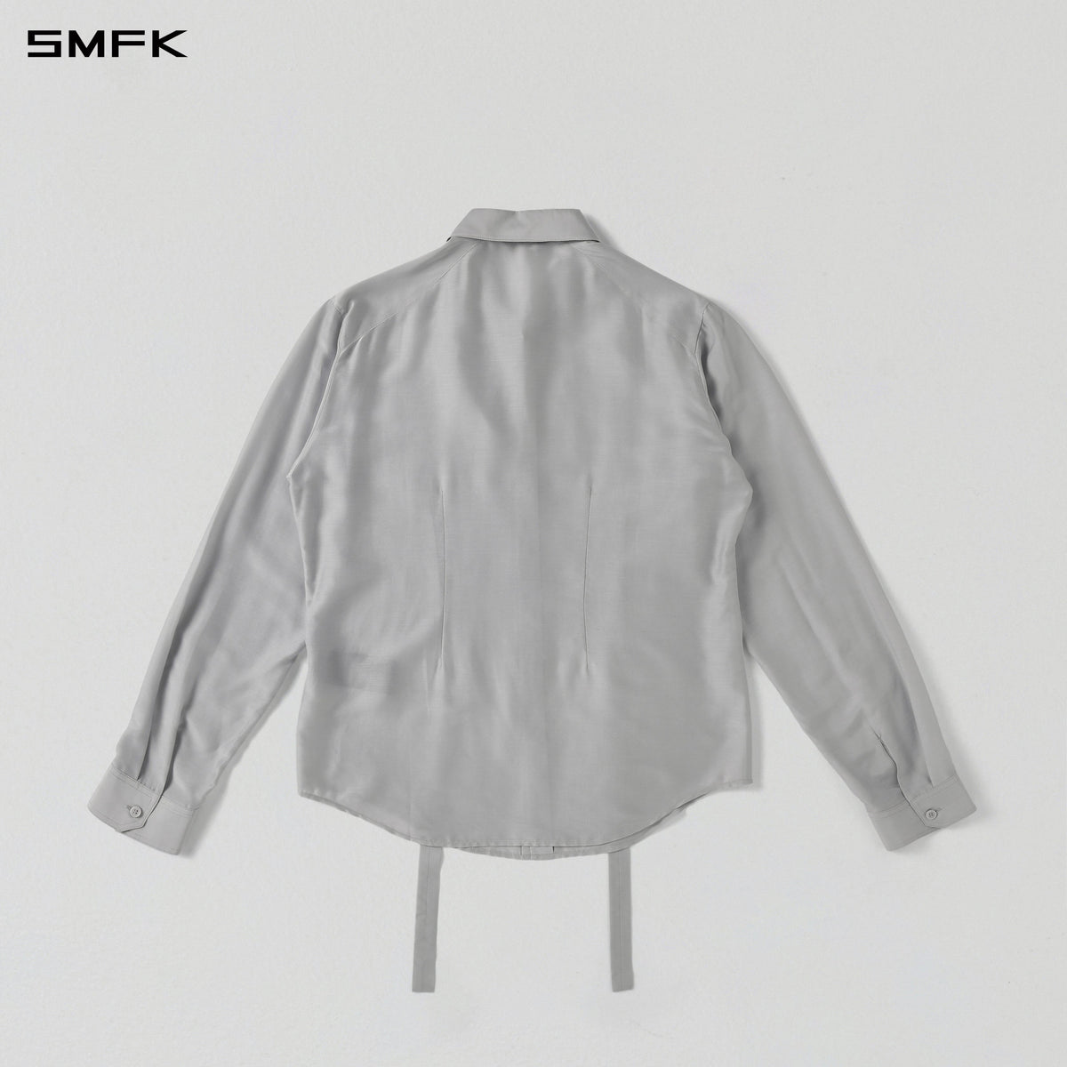 MIRAGE SIREN MIST SLIM EVENING SHIRT/MODAL + ACETATE + SILK/U GLACIER GREY