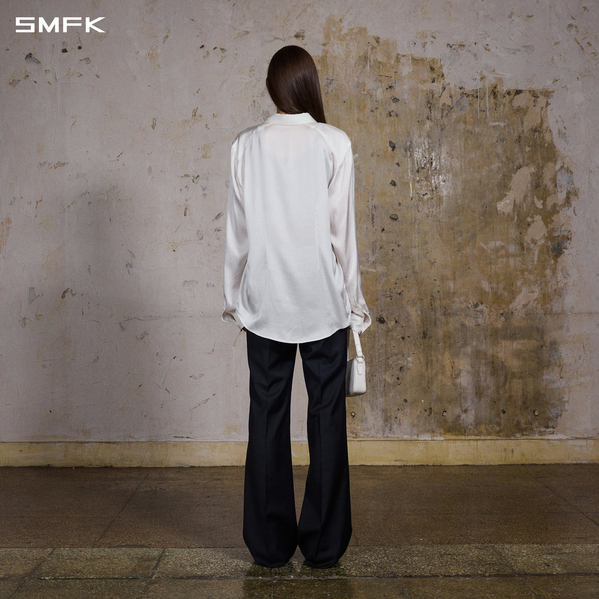 MIRAGE SIREN MIST SLIM EVENING SHIRT/RAYON+MODAL + ACETATE + SILK/U CLOUD WHITE