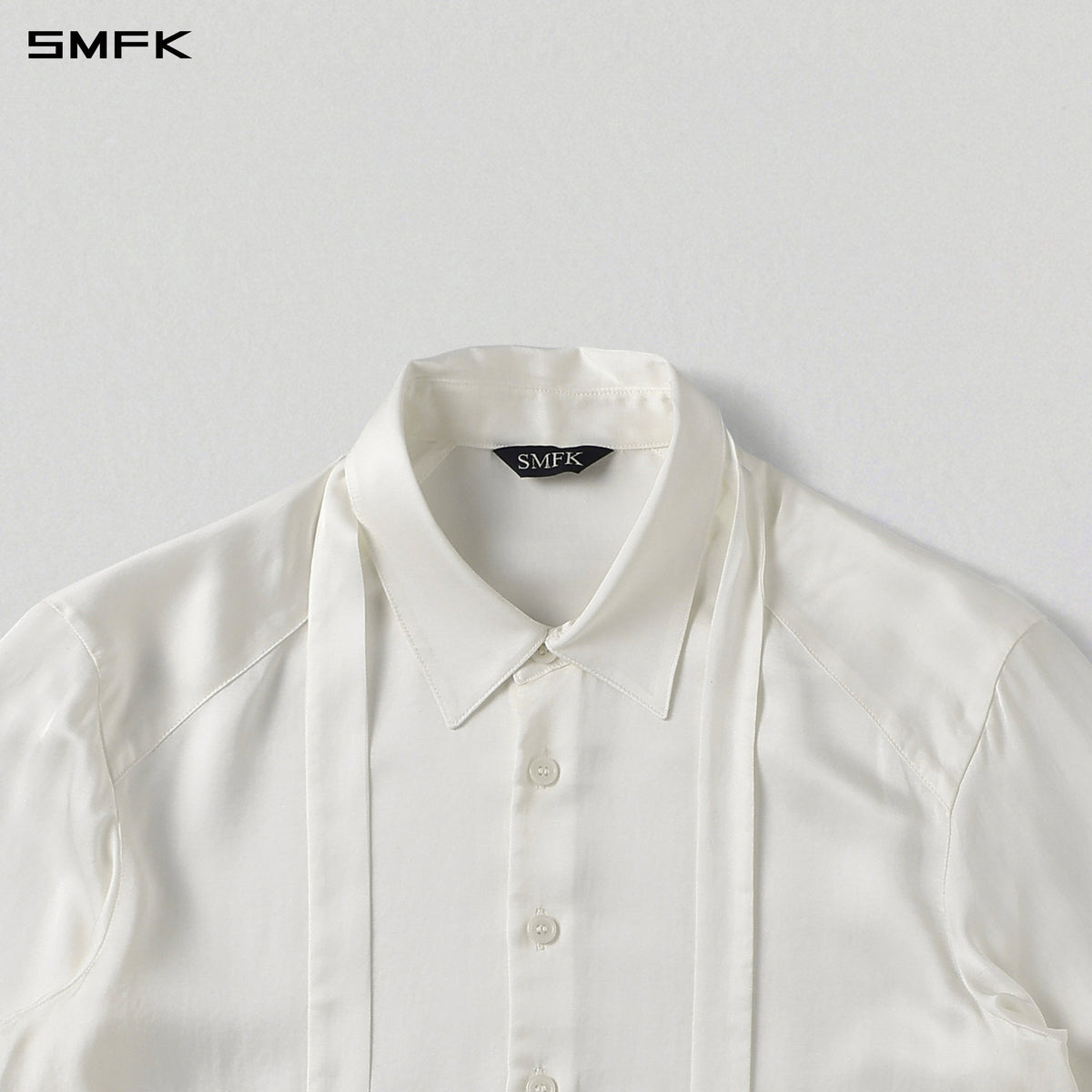 MIRAGE SIREN MIST SLIM EVENING SHIRT/RAYON+MODAL + ACETATE + SILK/U CLOUD WHITE