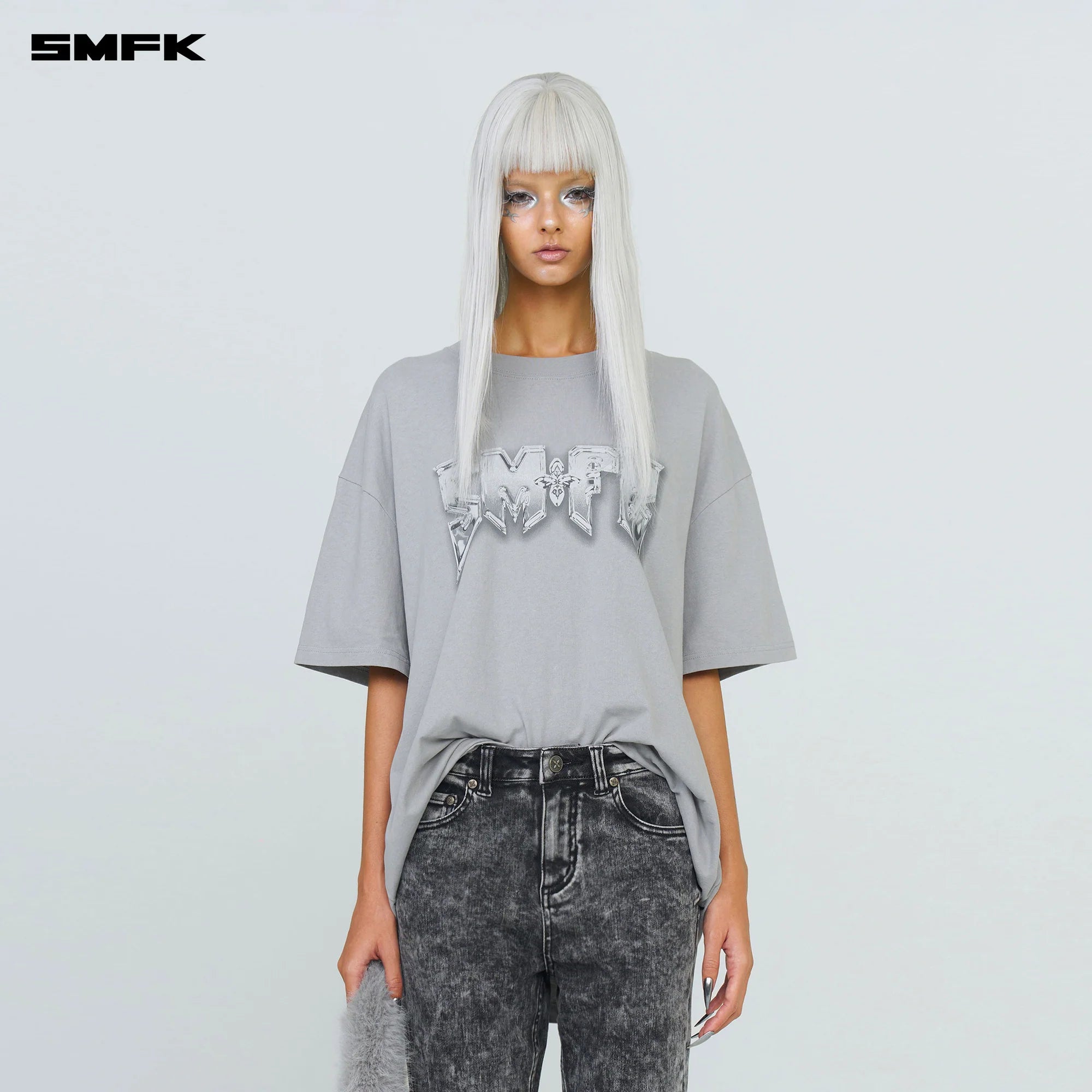 COMPASS SMFK METAL ROCK LOOSE TEE GRAY
