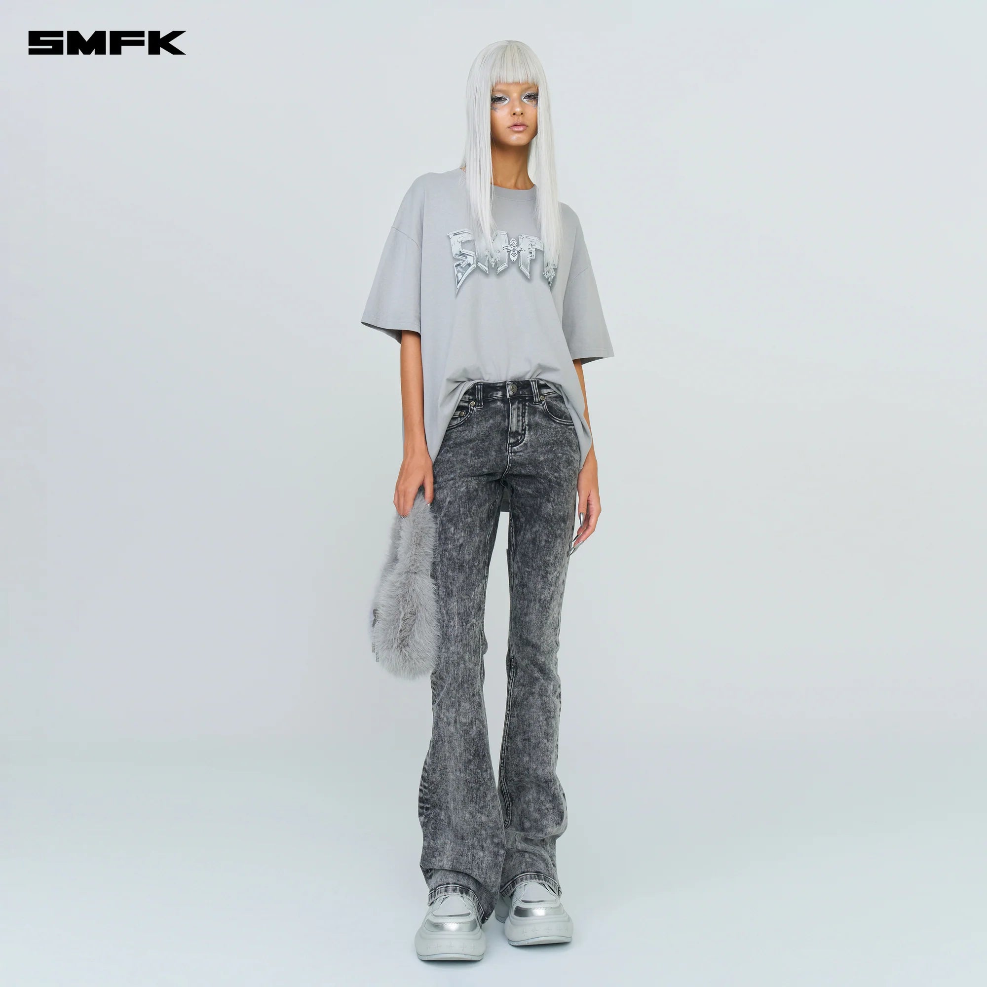 COMPASS SMFK METAL ROCK LOOSE TEE GRAY