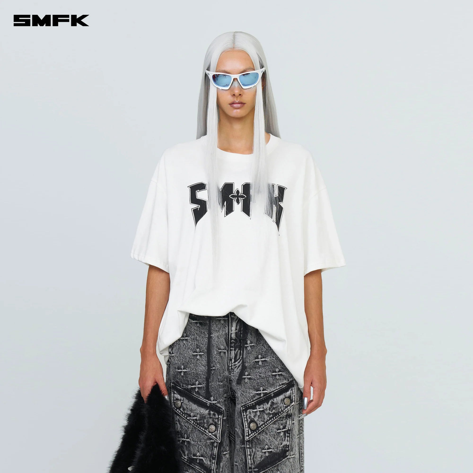 COMPASS SMFK METAL ROCK LOOSE TEE CREAM