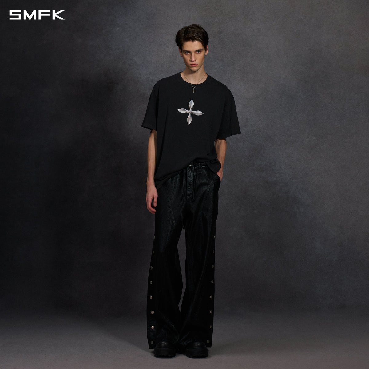 VINTAGE GUERNICA COMPASS LOOSE TEE/U WILD BLACK