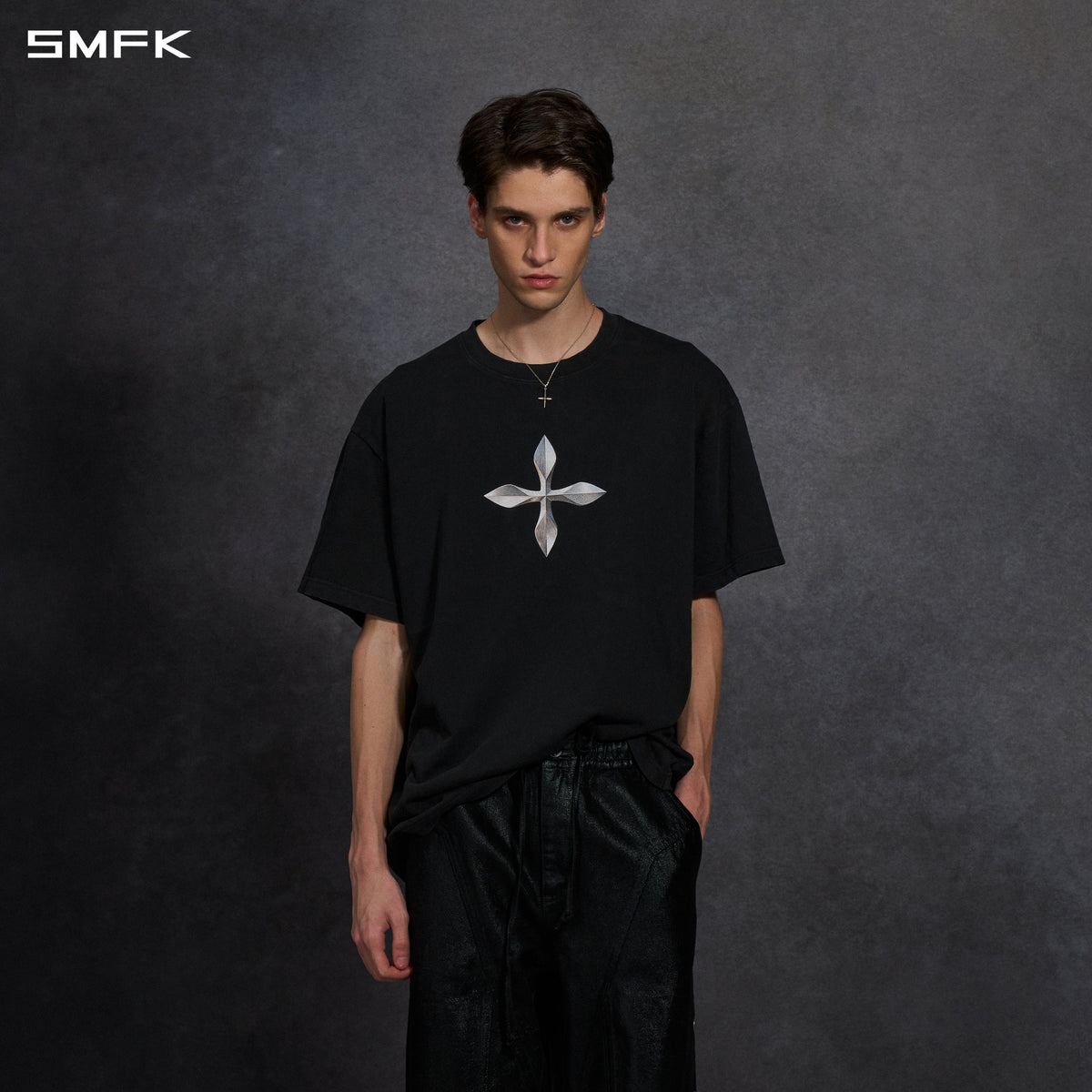 VINTAGE GUERNICA COMPASS LOOSE TEE/U WILD BLACK