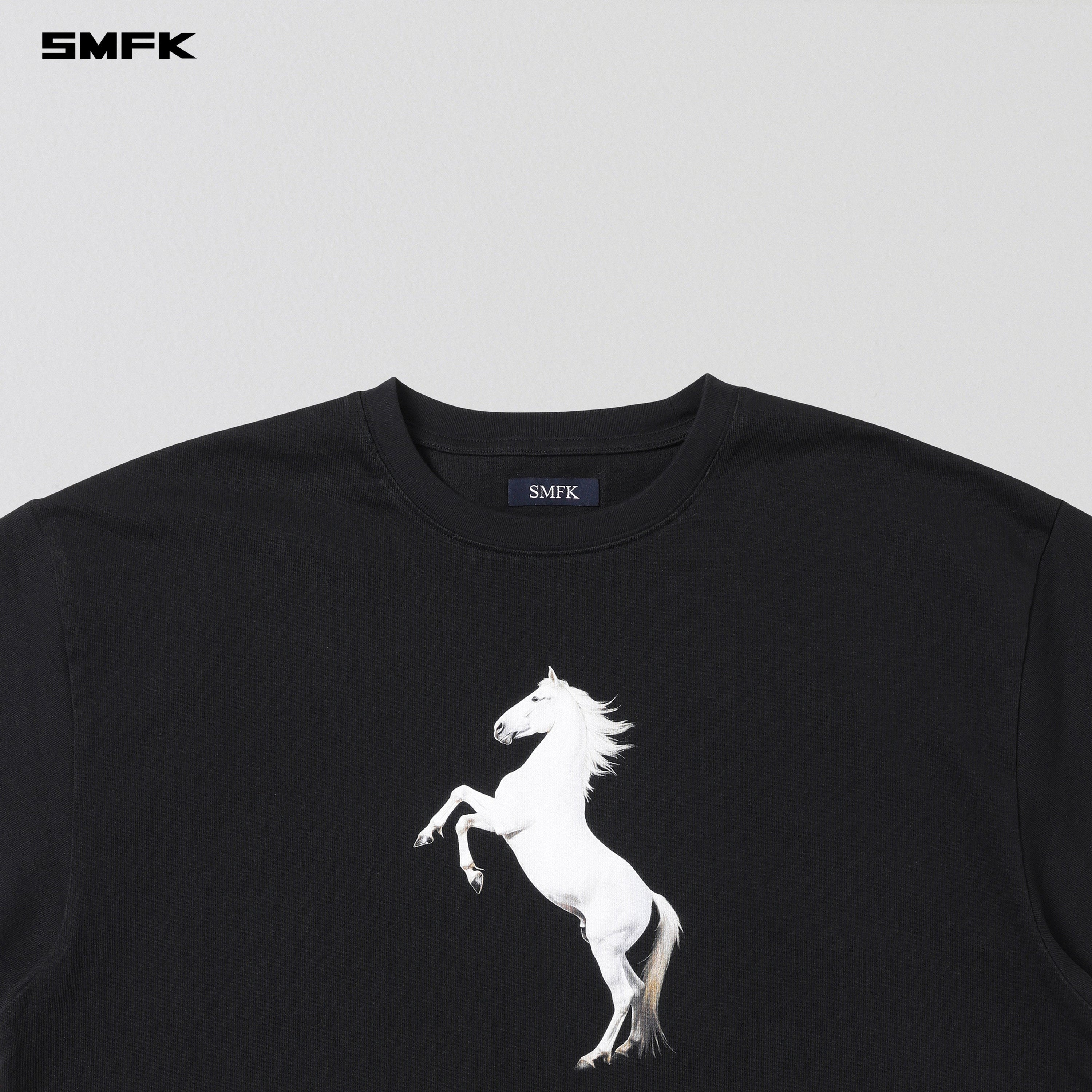 VINTAGE LOOSE DOUBLE-SIDE TEE/COMBED COTTON WILD BLACK