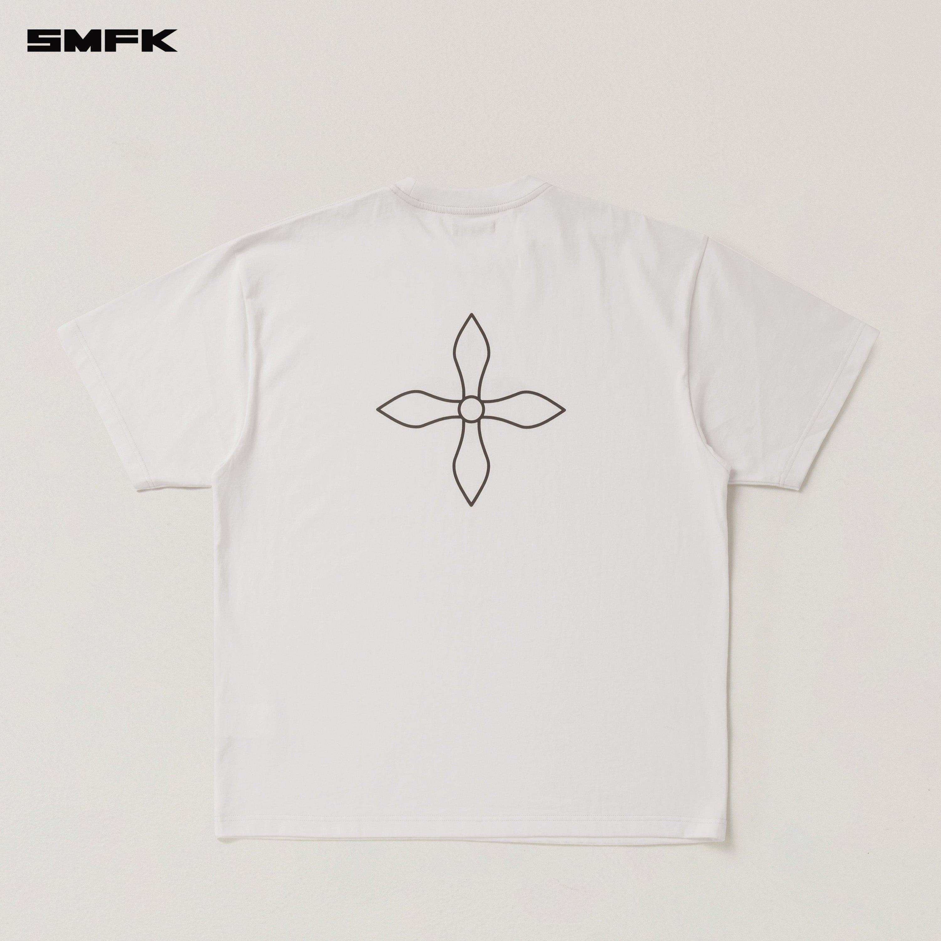 VINTAGE COMPASS MODE LOOSE TEE SNOW MOUNTAIN WHITE