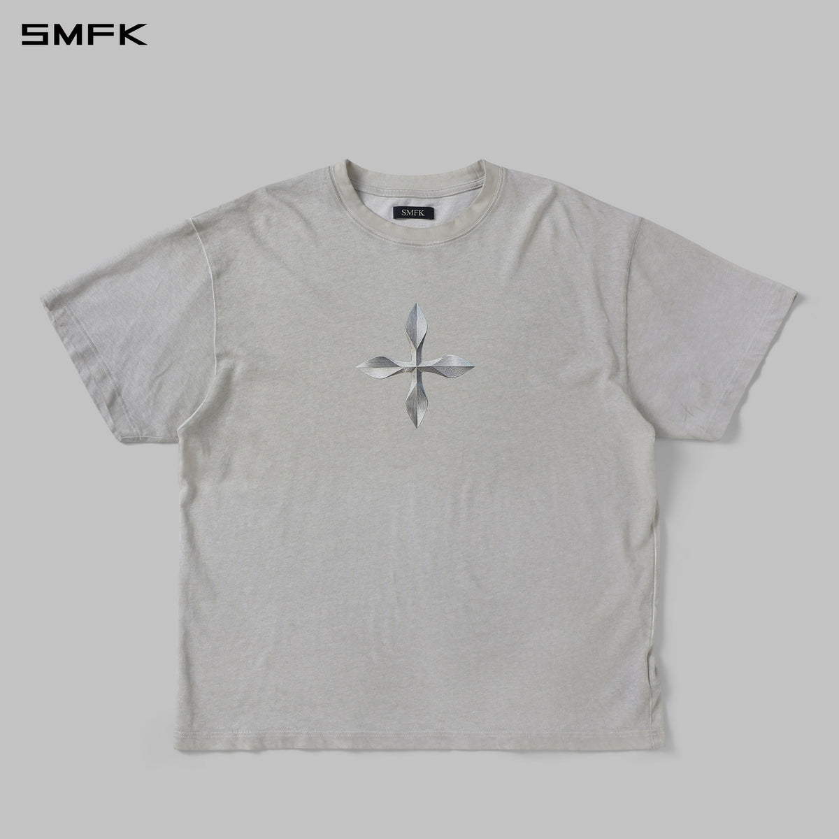 VINTAGE GUERNICA COMPASS LOOSE TEE/U WHITE GREY
