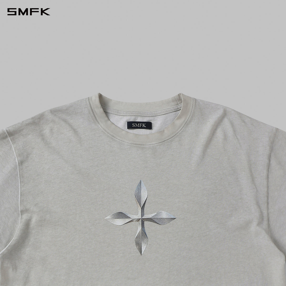 VINTAGE GUERNICA COMPASS LOOSE TEE/U WHITE GREY