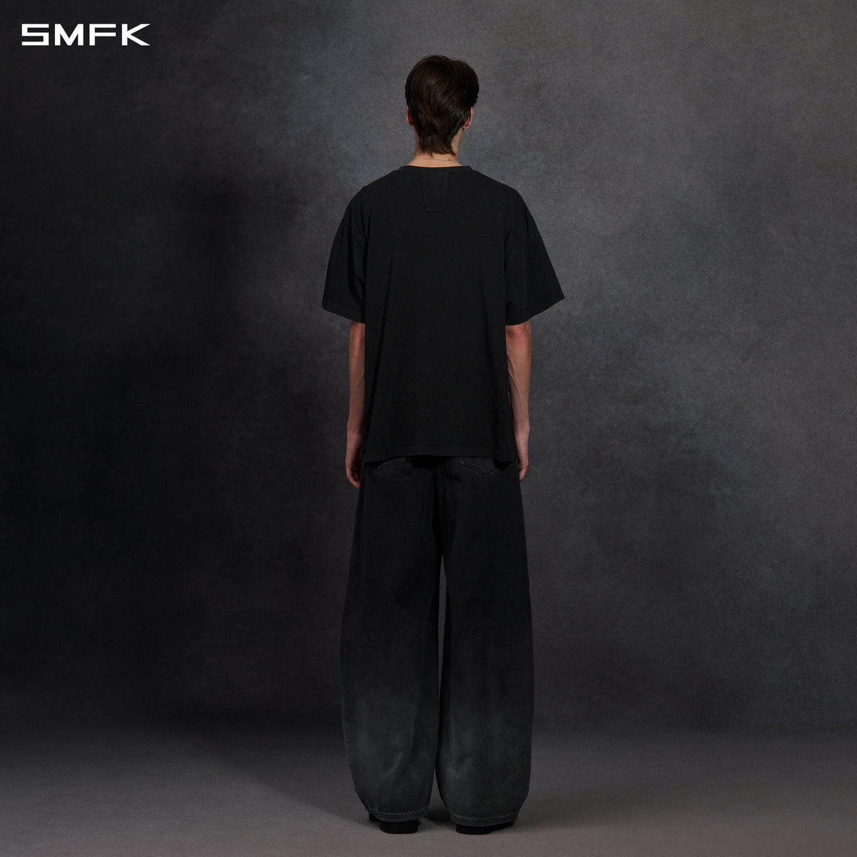 VINTAGE FADED LOOSE LONG TEE/ GARMENT DYE/ COTTON/U WILD BLACK
