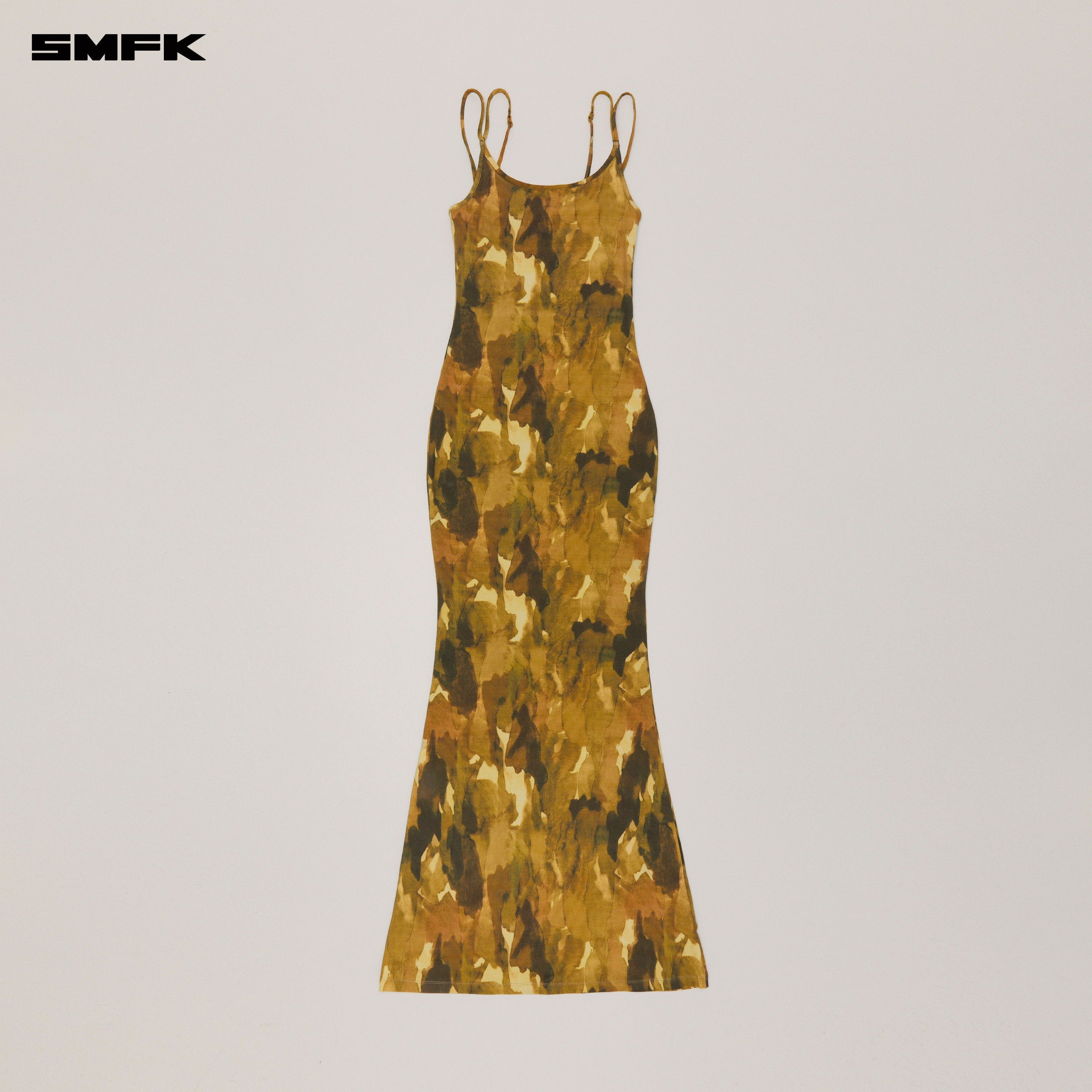 VINTAGE HURRICANE  FADE LONG DRESS CHINESE INK CAMOUFLAGE