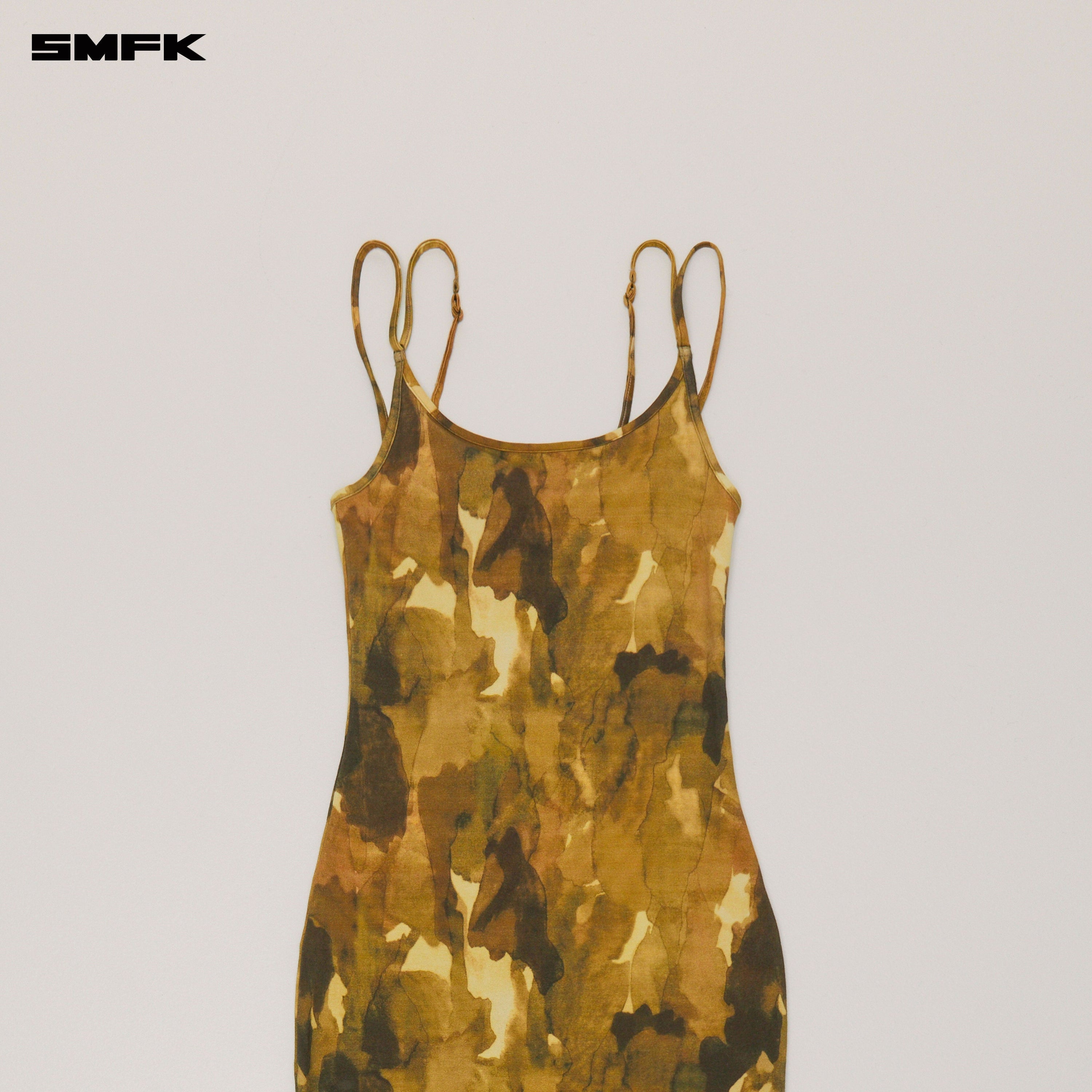 VINTAGE HURRICANE  FADE LONG DRESS CHINESE INK CAMOUFLAGE