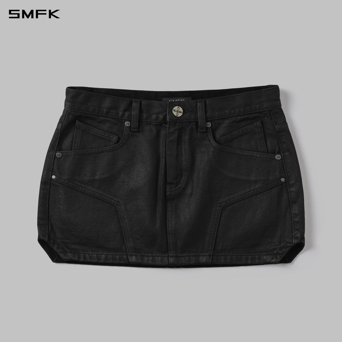 MIRAGE PRISM DENIM SHORT SKIRT/DENIM COTTON INK BLACK