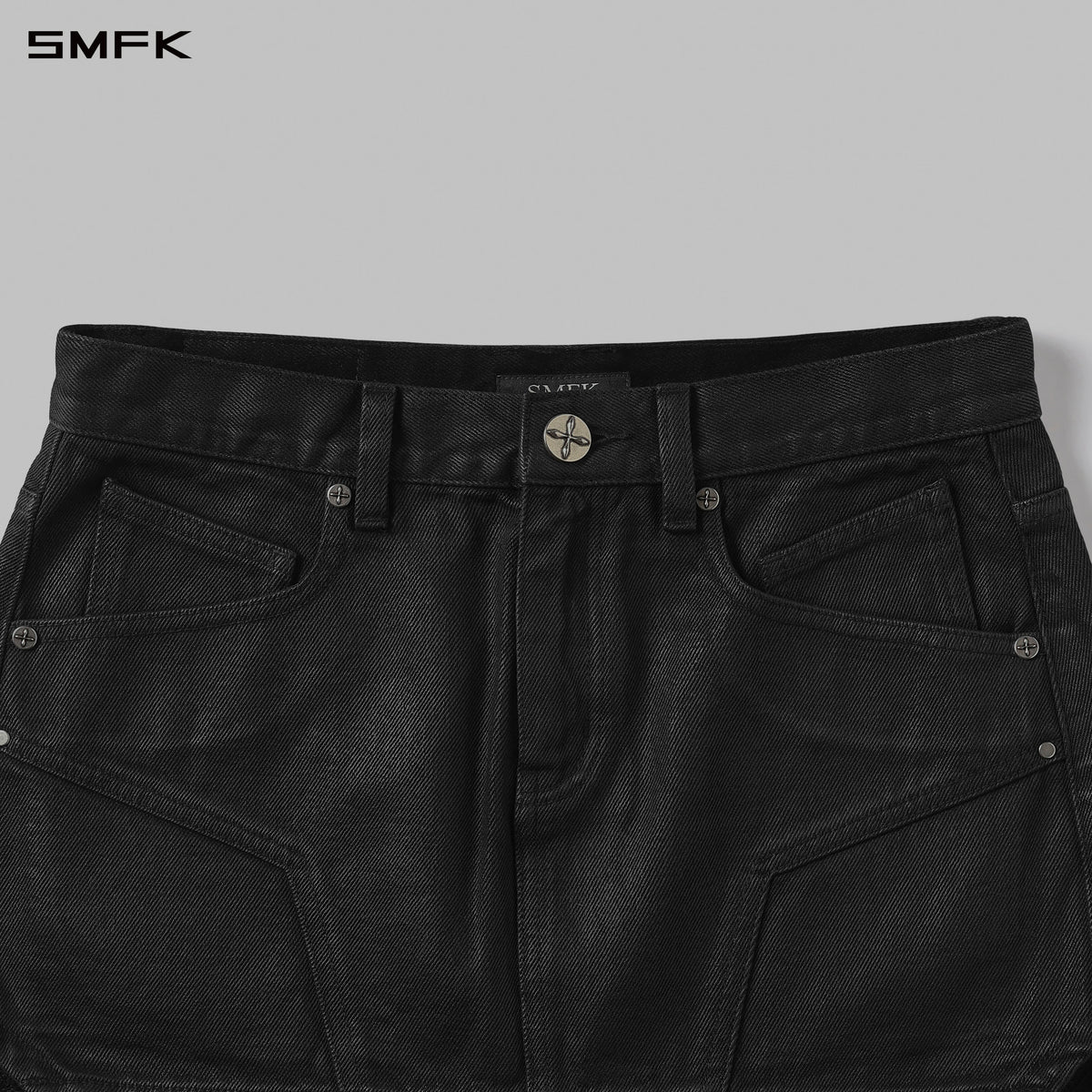 MIRAGE PRISM DENIM SHORT SKIRT/DENIM COTTON INK BLACK