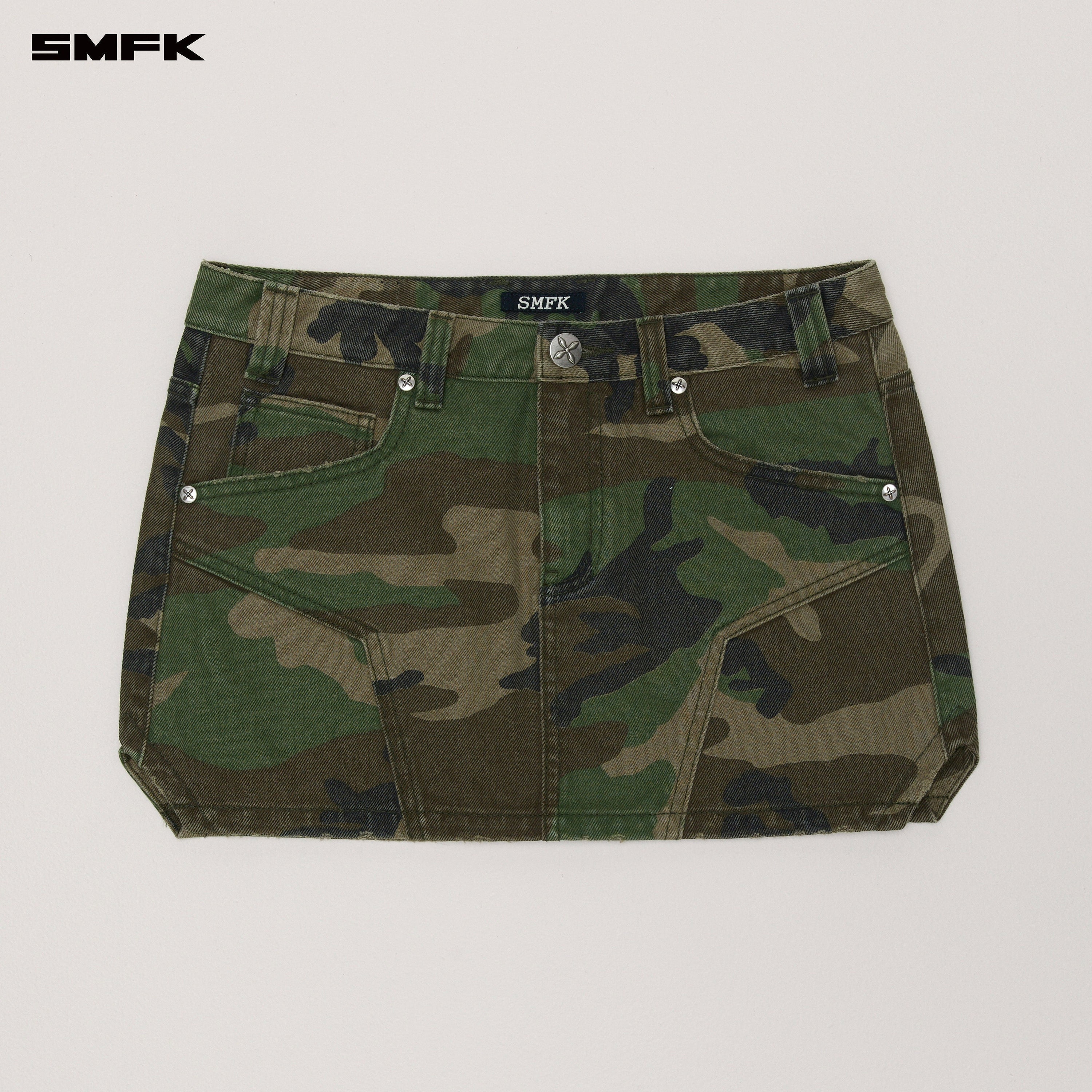 COMPASS WILD ORIGIN DENIM SKIRT ARMY GREEN CAMOUFLAGE