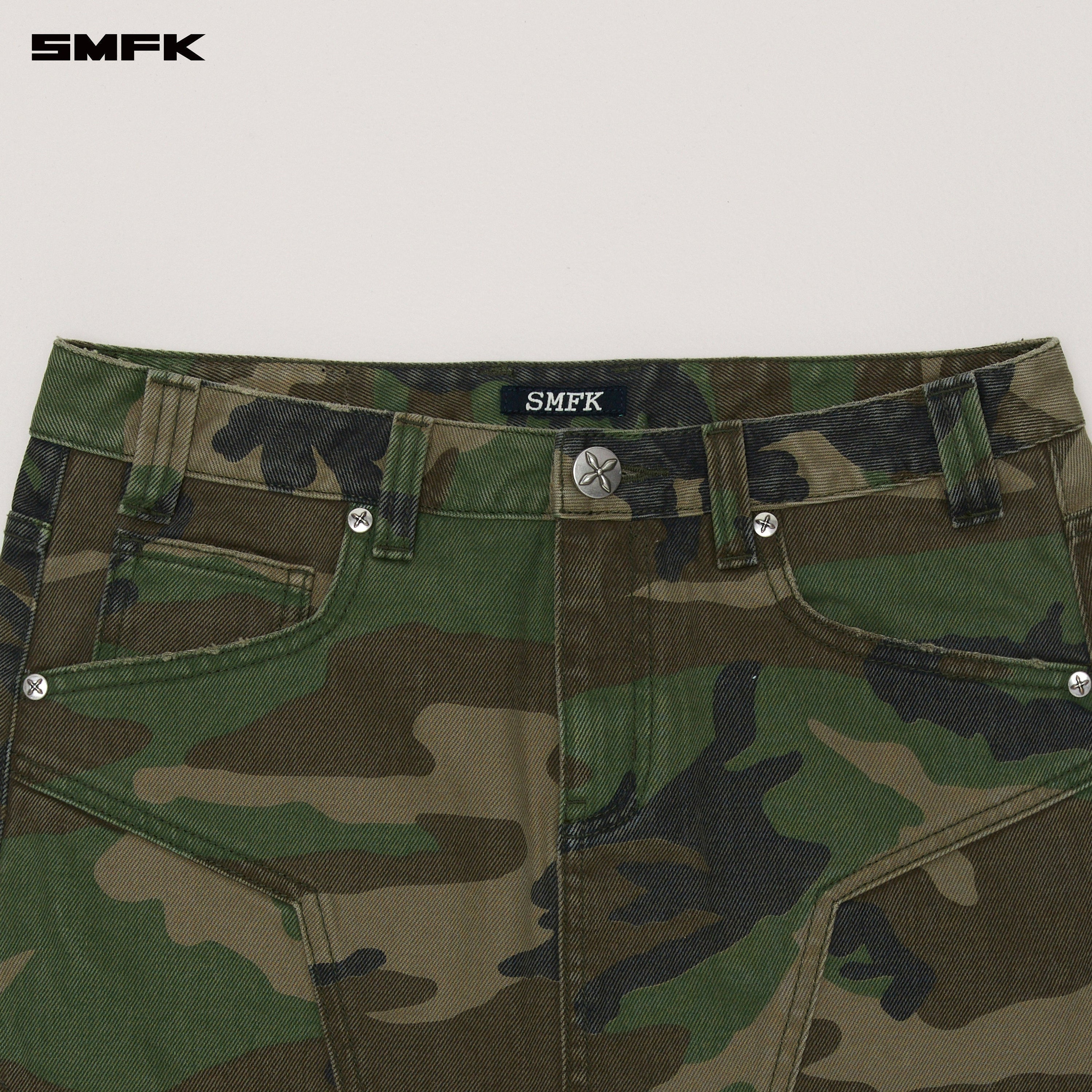 COMPASS WILD ORIGIN DENIM SKIRT ARMY GREEN CAMOUFLAGE