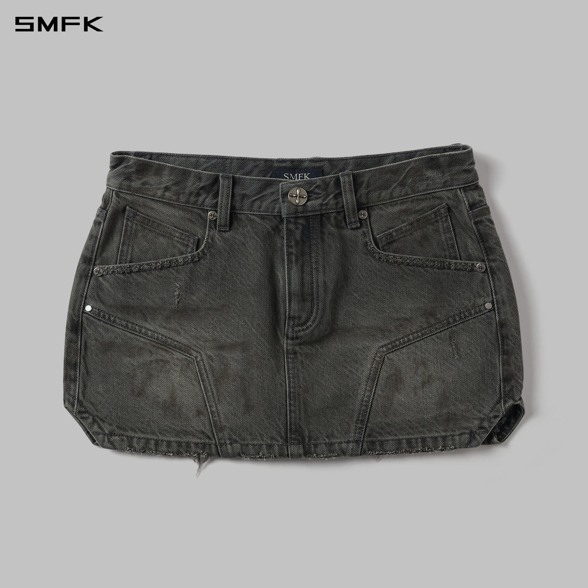 MIRAGE PRISM DENIM SHORT SKIRT/DENIM COTTON STORM GREY