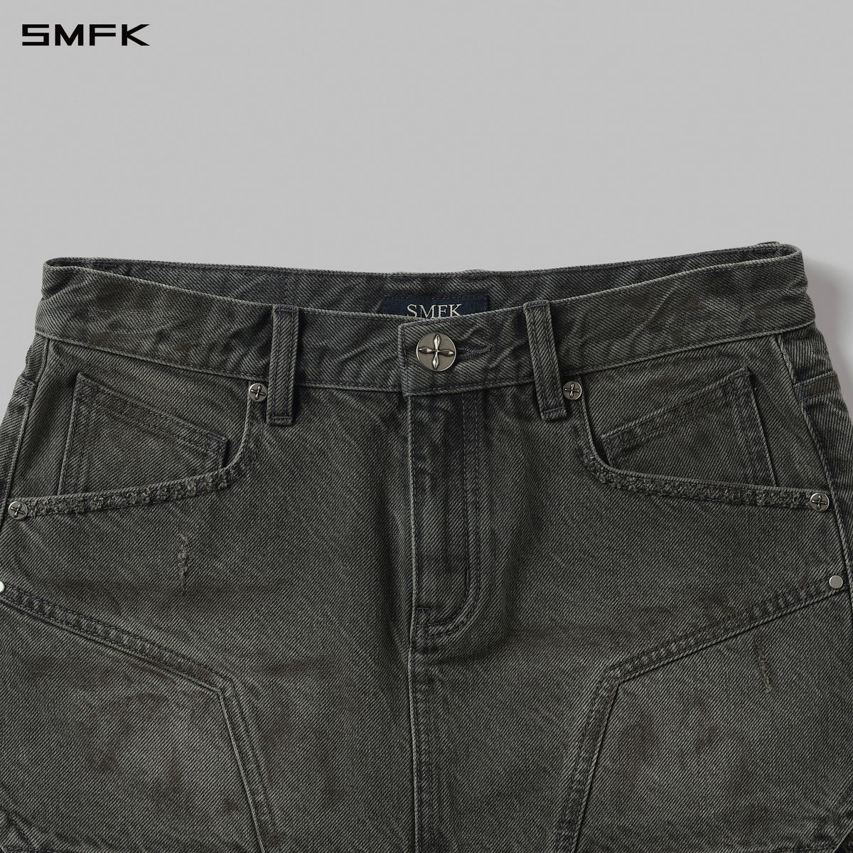 MIRAGE PRISM DENIM SHORT SKIRT/DENIM COTTON STORM GREY