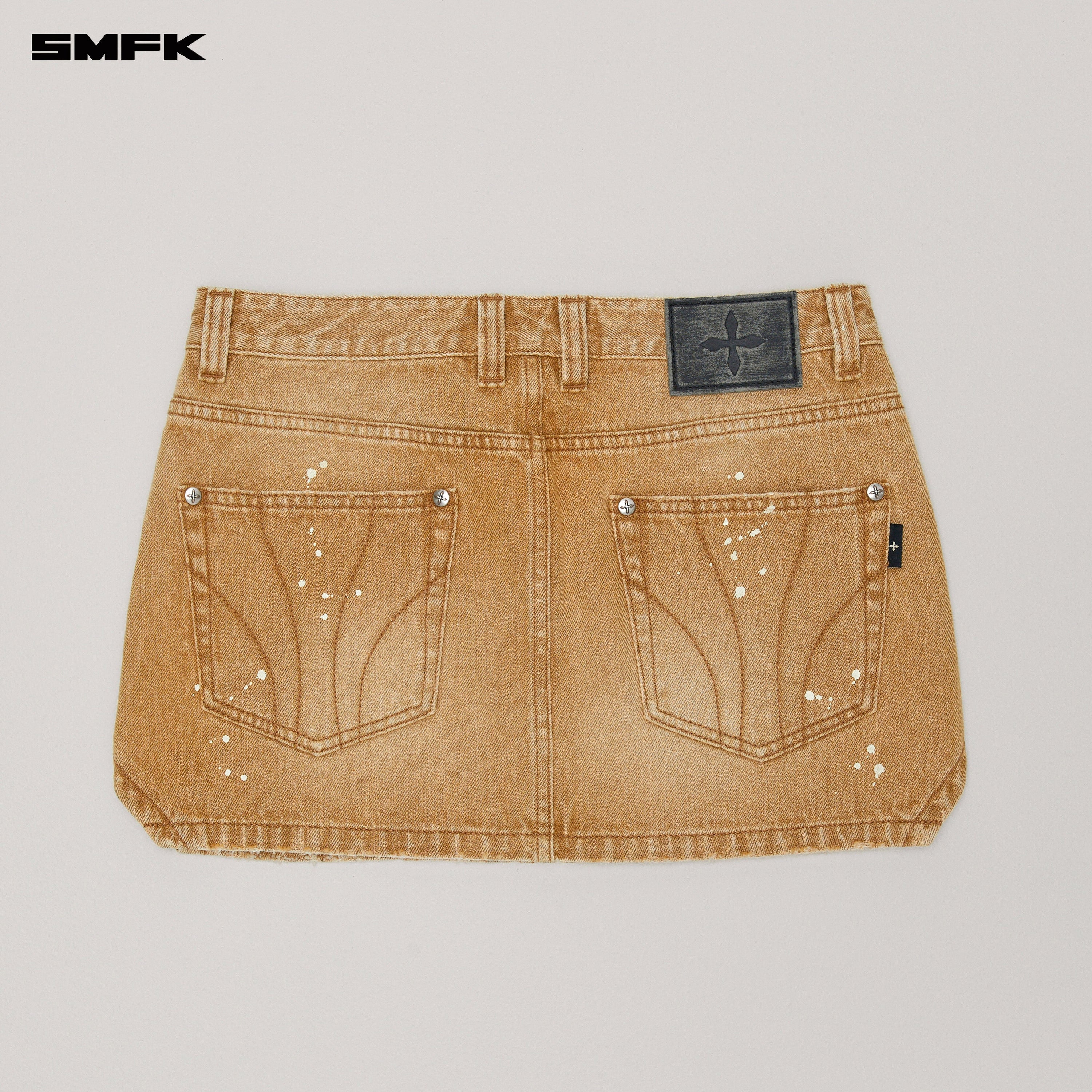 COMPASS WILD ORIGIN DENIM SKIRT WILD COWBOY BROWN