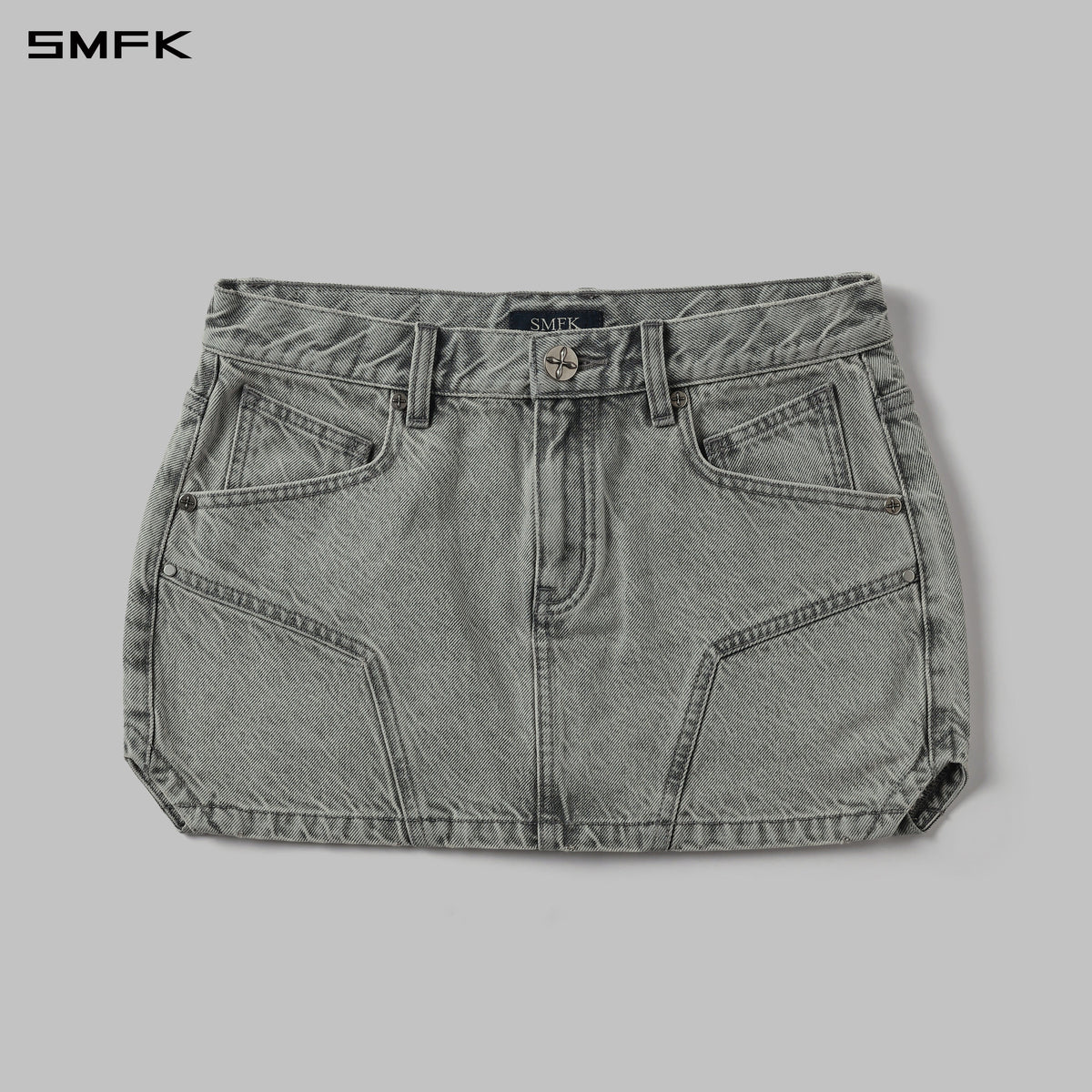 MIRAGE PRISM DENIM SHORT SKIRT/DENIM COTTON GLACIER GREY
