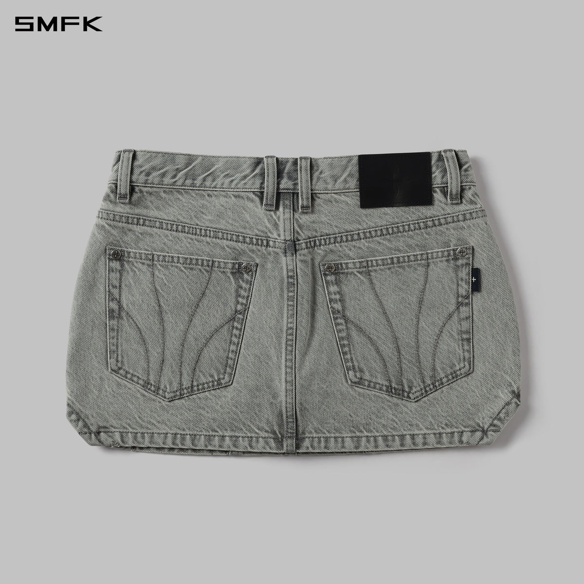 MIRAGE PRISM DENIM SHORT SKIRT/DENIM COTTON GLACIER GREY