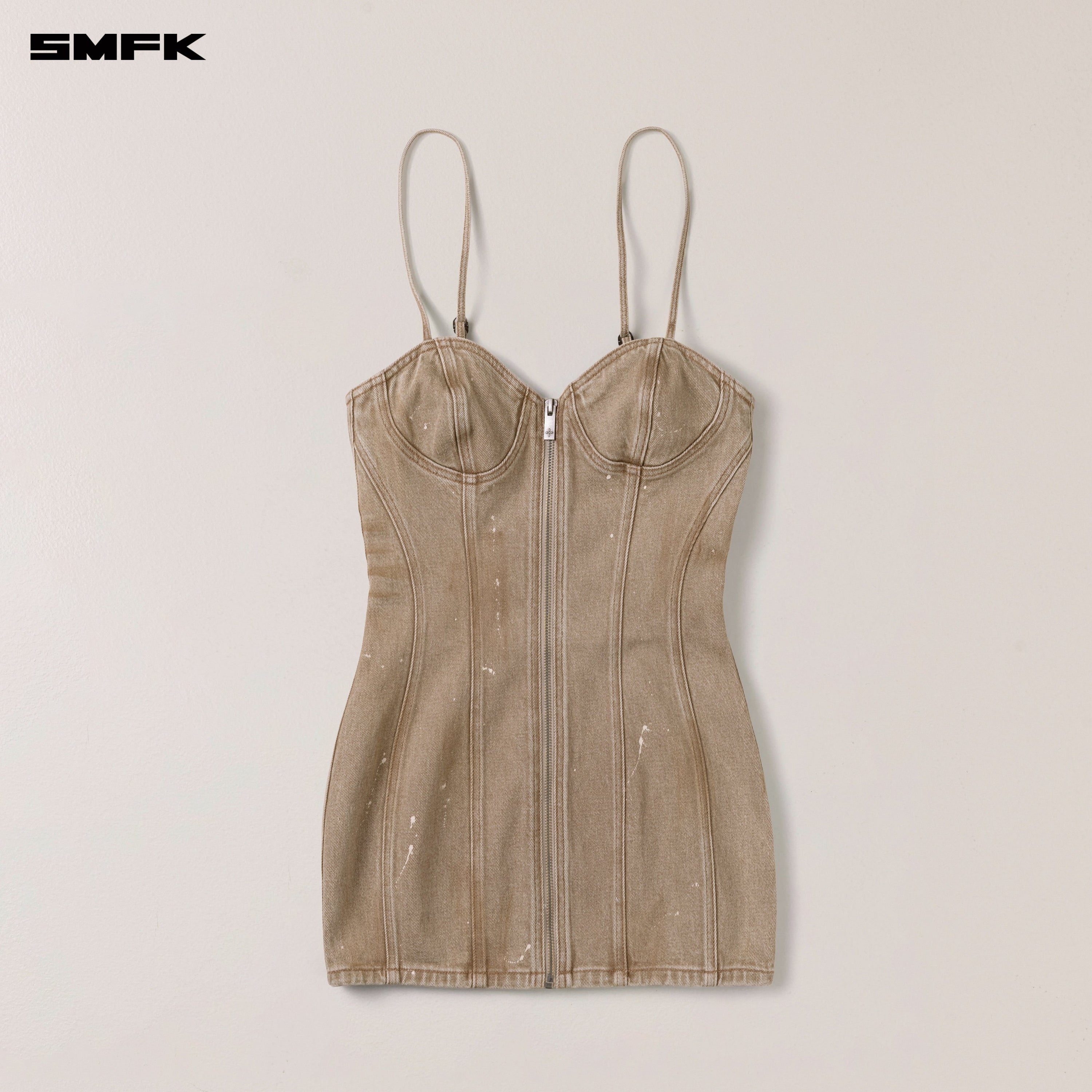 RAGE WILD ORIGIN DENIM DRESS WILD COWBOY BROWN