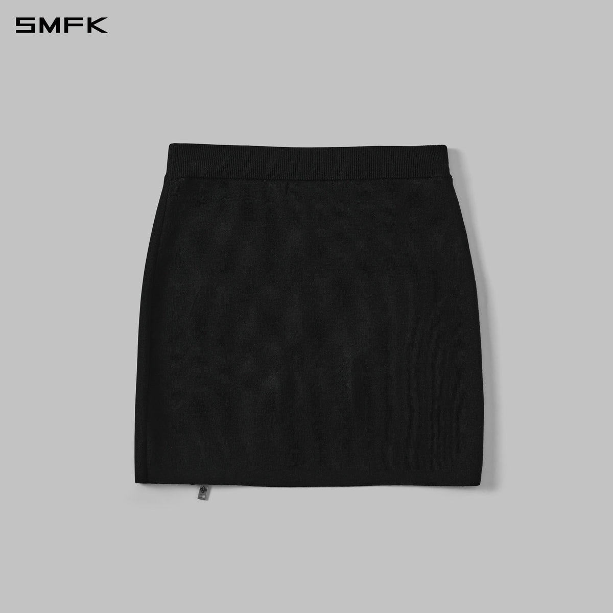 MYTH SIREN ZIP EVENING KNIT DRESS/SILK+LENZING TENCEL+COTTON WILD BLACK