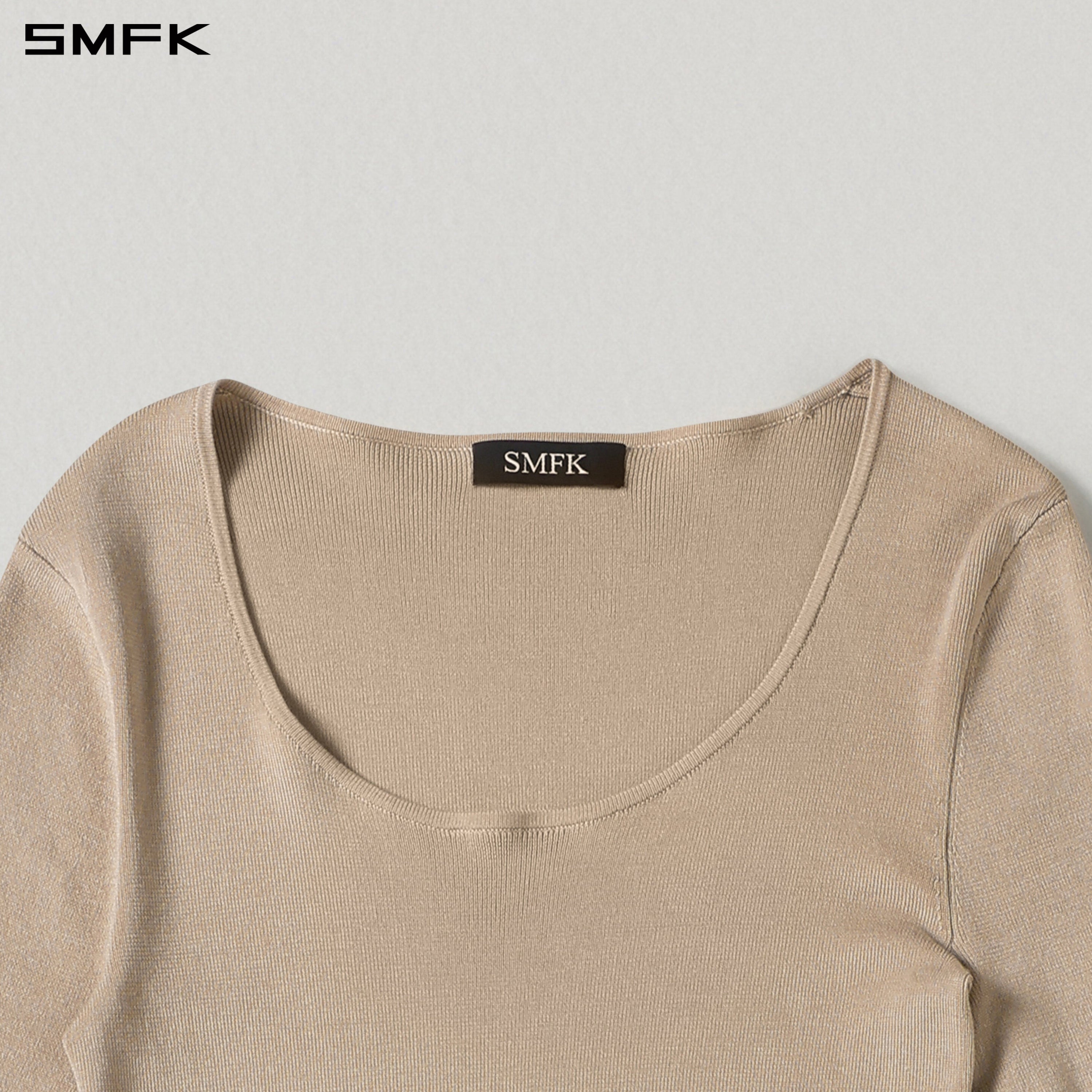 MYTH AEOLUS ASYMMETRY LONG SLEEVE KNIT EVENING DRESS/TENCEL+SILK FRESH SKIN