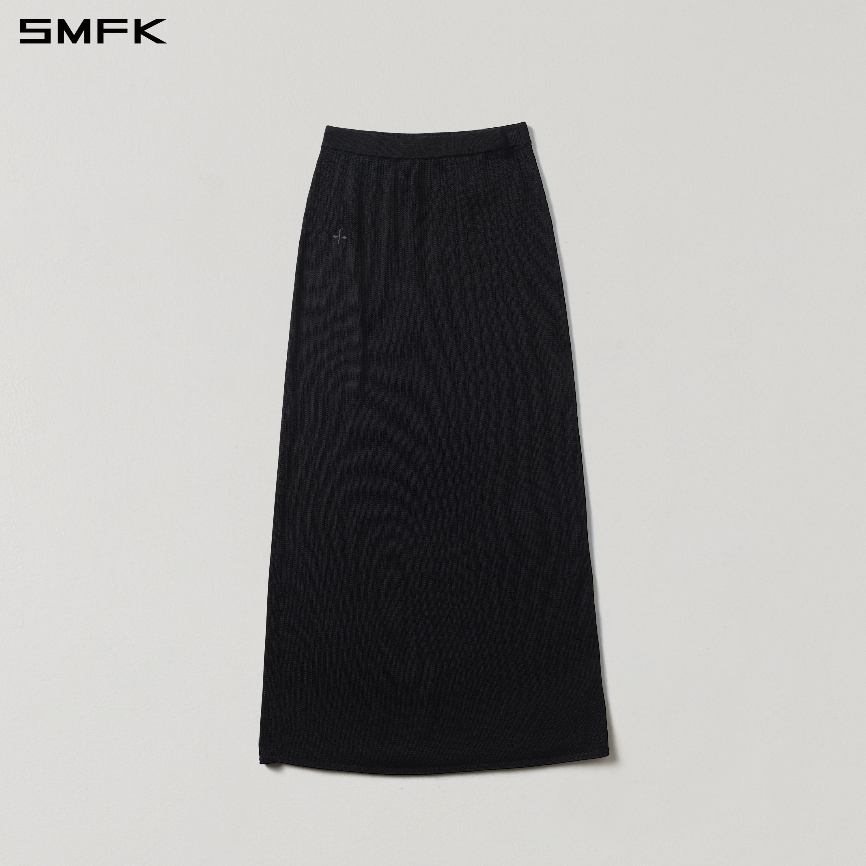 MYTH SEER STRT KNIT LONG DRESS/TENCEL+SILK WILD BLACK