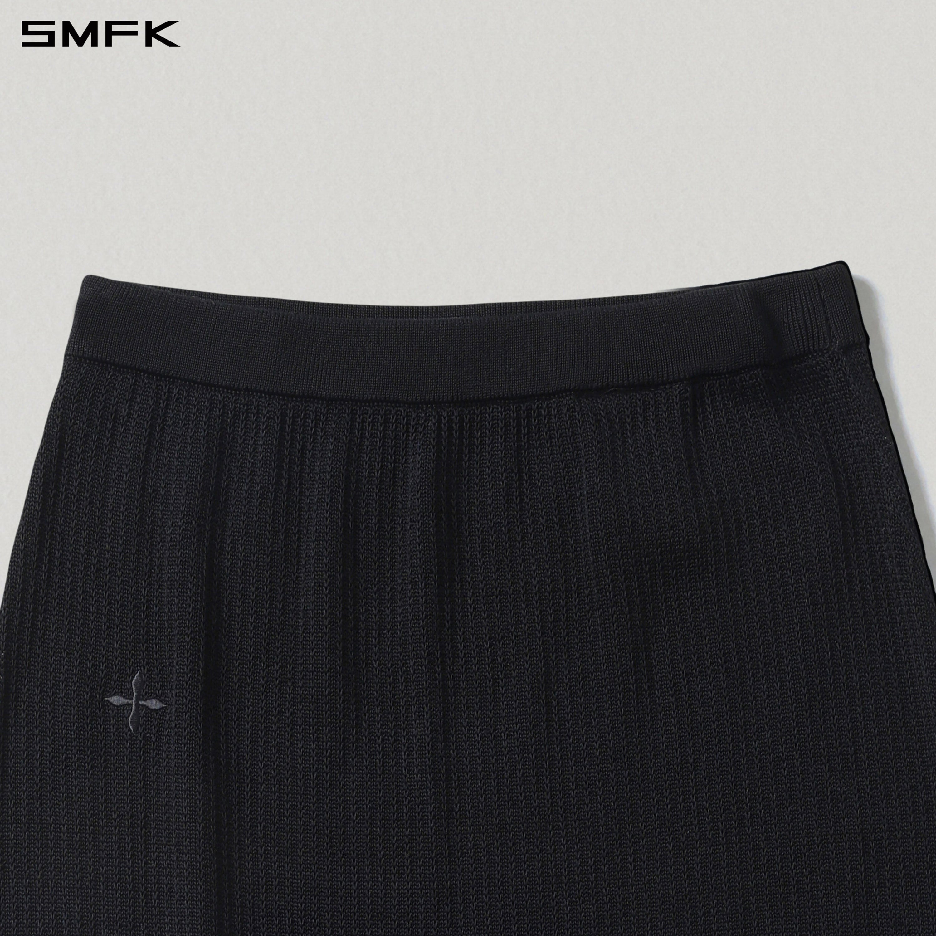MYTH SEER STRT KNIT LONG DRESS/TENCEL+SILK WILD BLACK