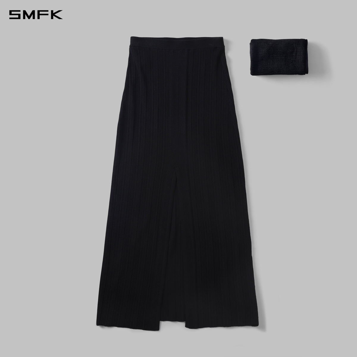 MYTH SIREN EVENING SLIM KNIT DRESS/LENZING TENCEL+SILK+COTTON WILD BLACK
